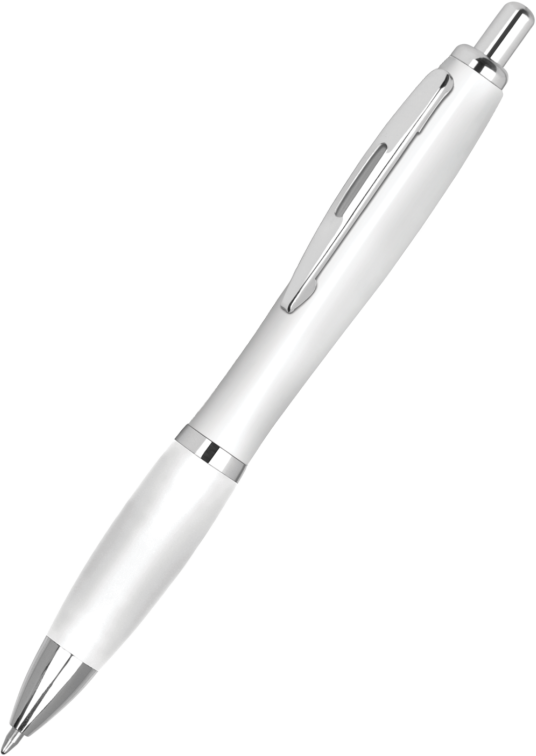 Custom PrintedContour Ballpoint Pen Black Ink - White