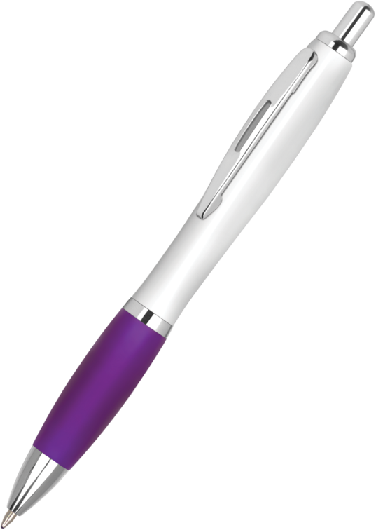 Custom PrintedContour Ballpoint Pen Black Ink - Purple