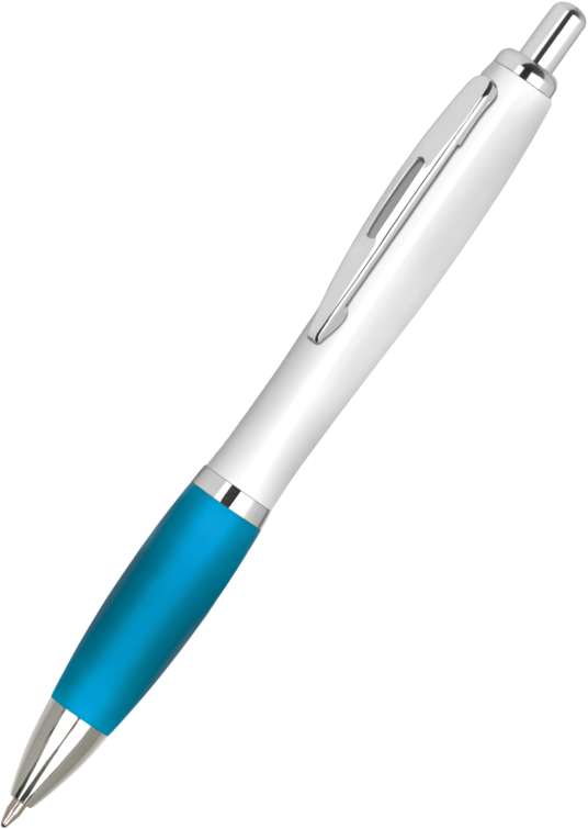 Custom PrintedContour Ballpoint Pen Black Ink - Light Blue