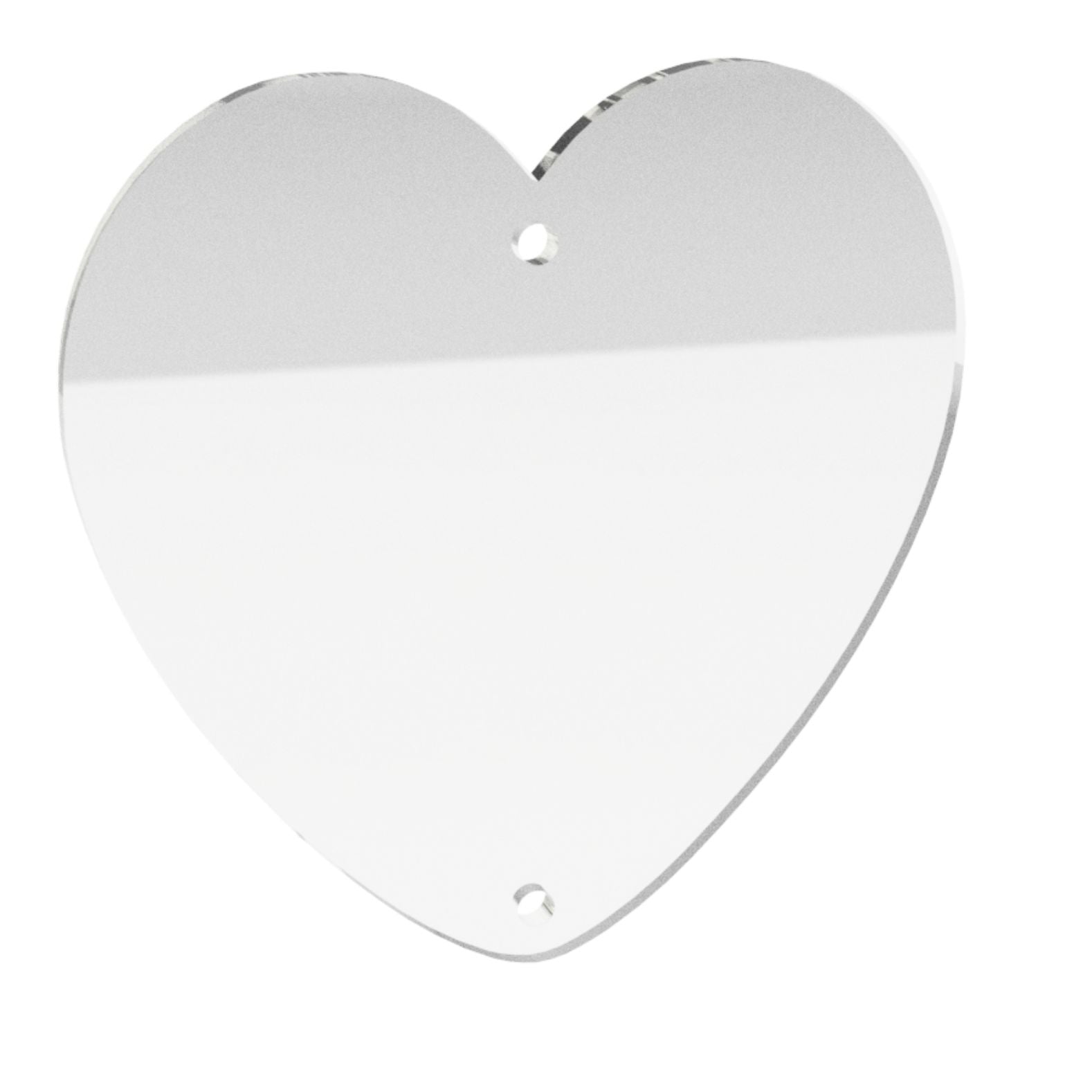 80mm Acrylic Heart Hanging Plaque with Centre Hanging Holes