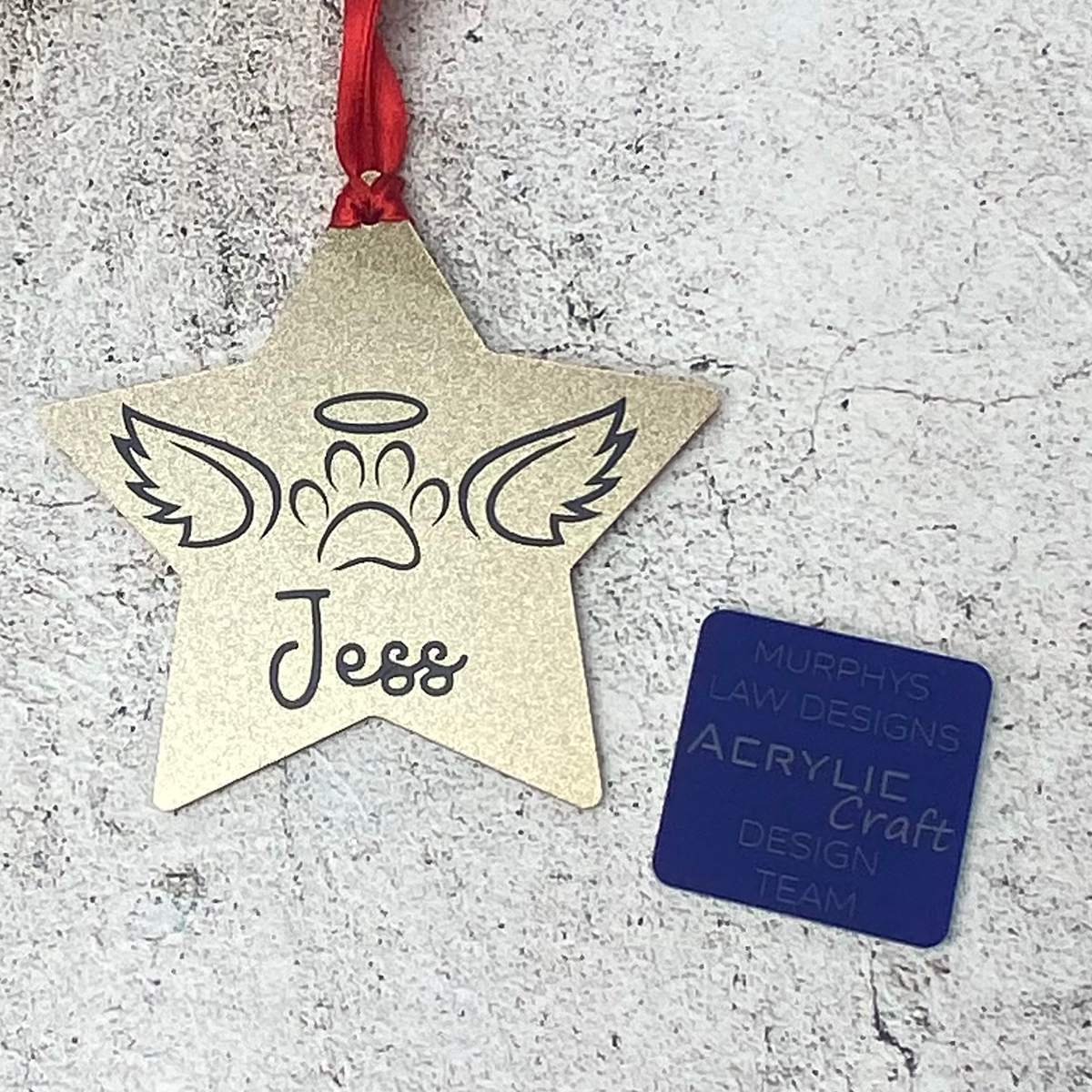 100mm Star Hanging Plaque with Centre Hanging Holes