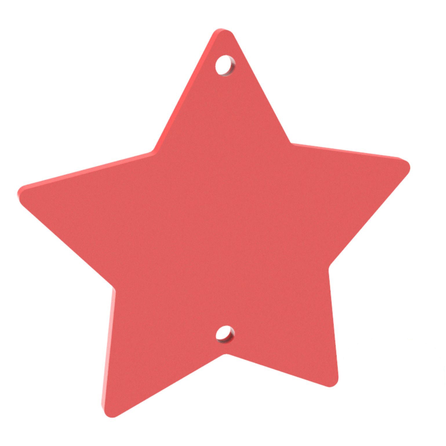 80mm Star Hanging Plaque With Centre Hanging Holes