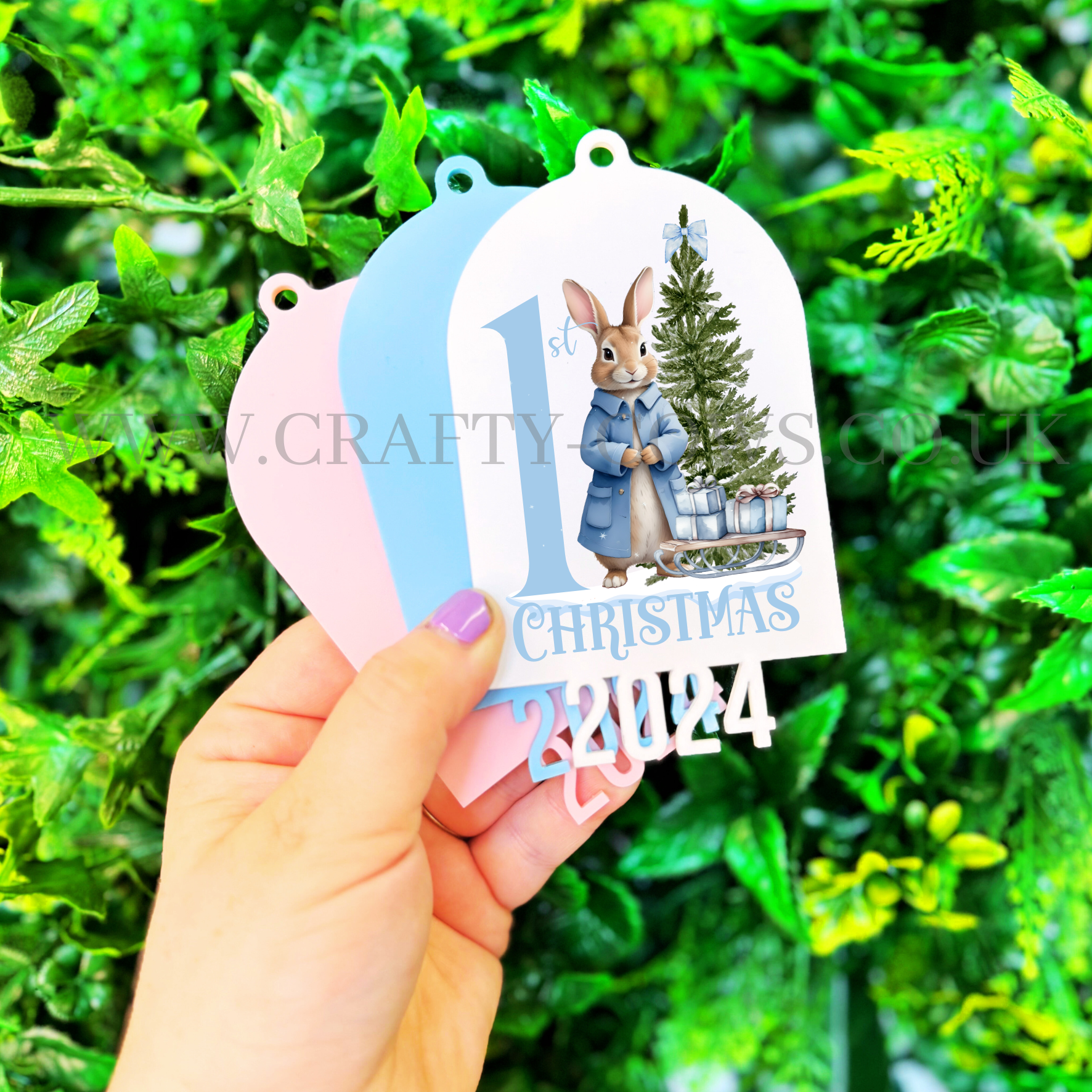 First Christmas Rabbit Blue UVDTF