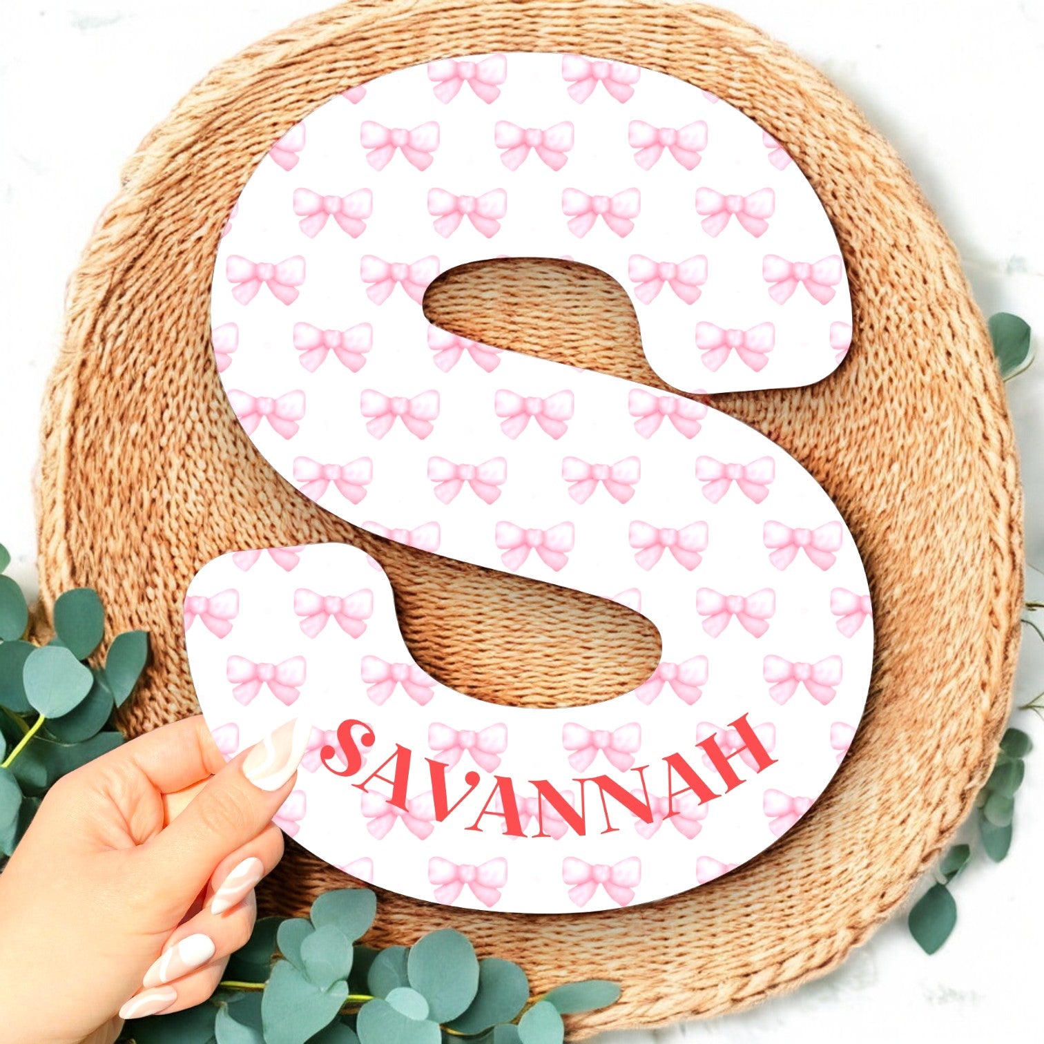 200mm Letters - Pink Chunky Bows - Digital Downloads