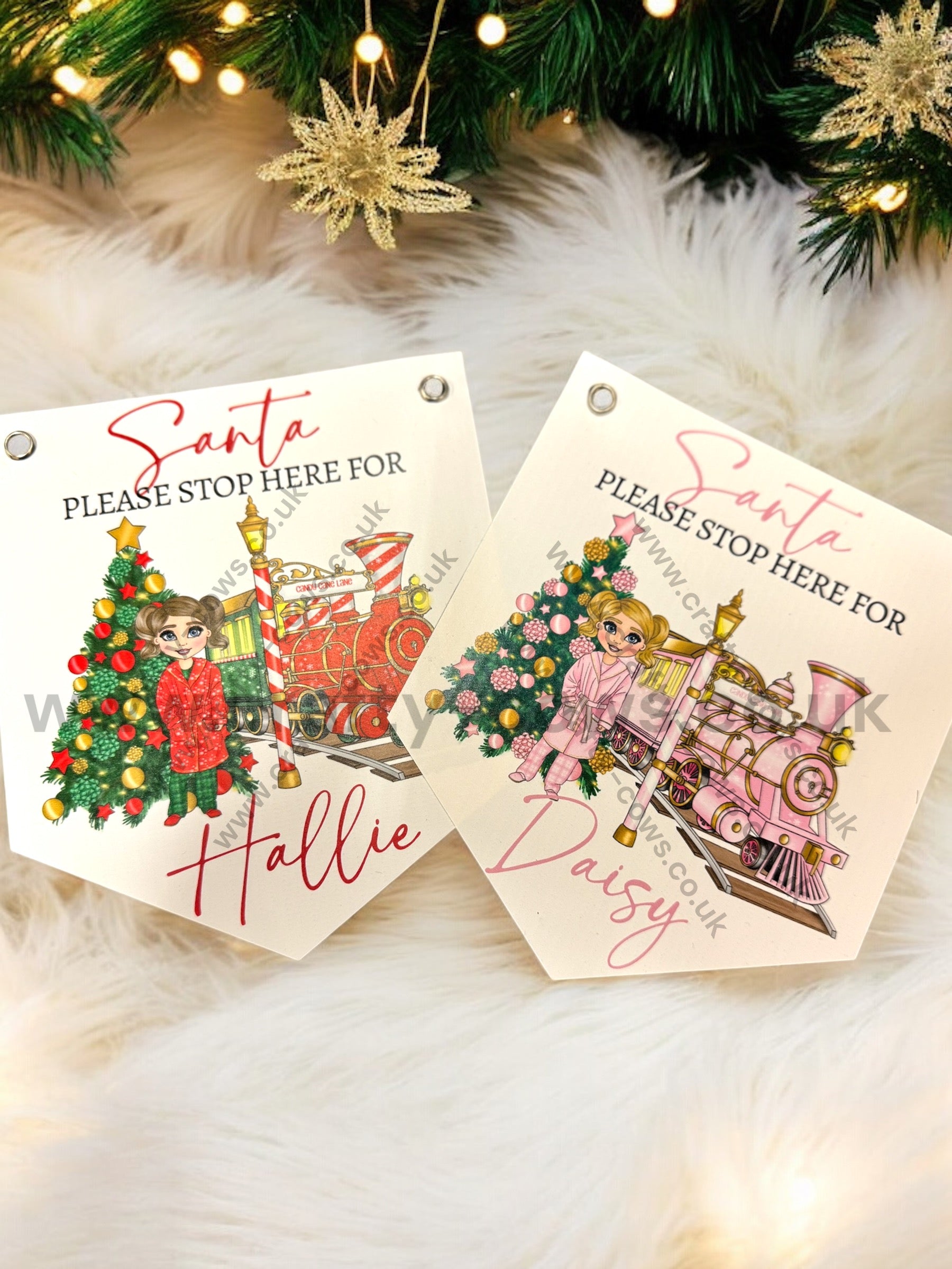 Santa Stop Here - Red Train Dolly