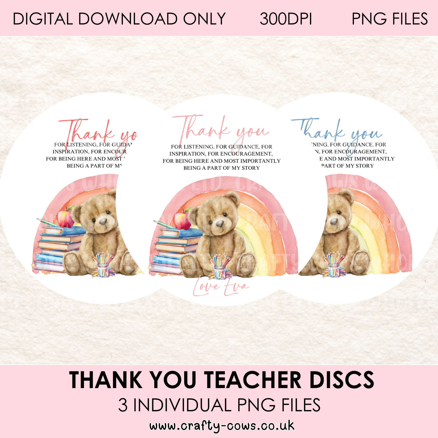 Thankyou Teacher Bear - Digital Downloads