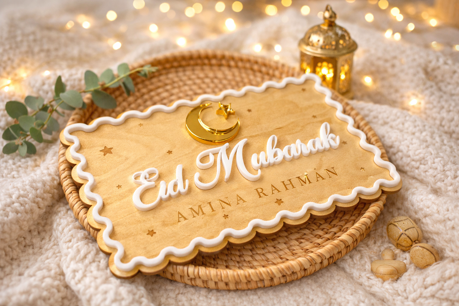Personalised Eid Mubarak Plaque