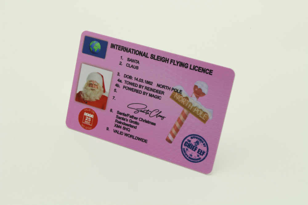 Acrylic Craft Santa Sleigh International Driving Licence