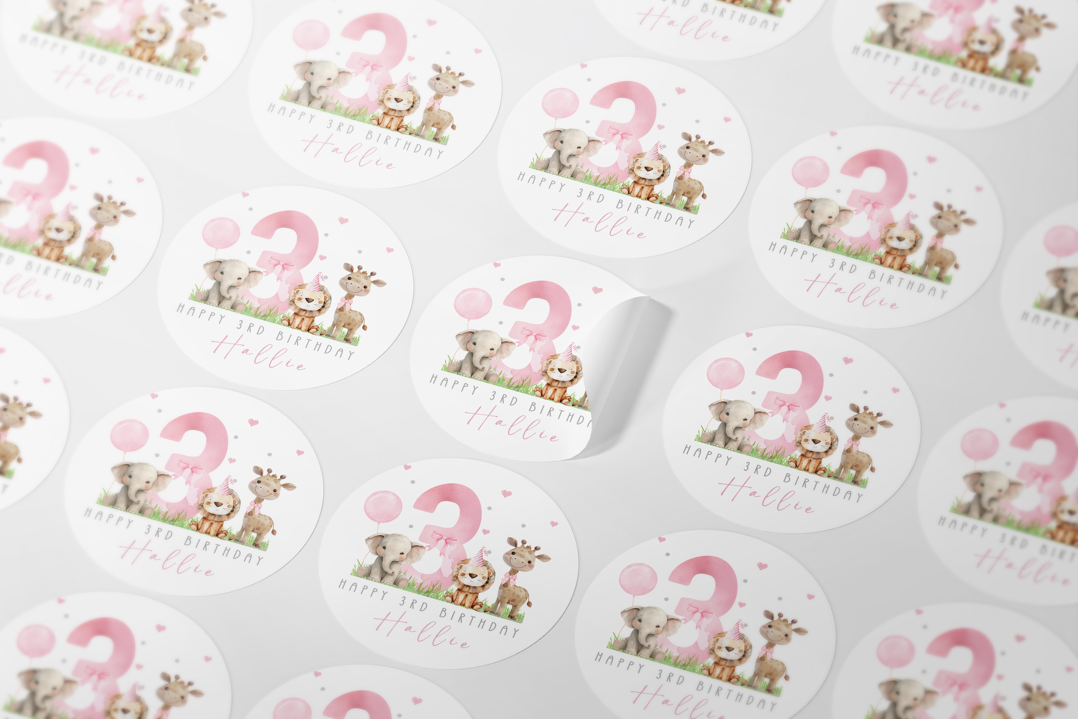 Personalised Pink Safari Birthday Bundle Small