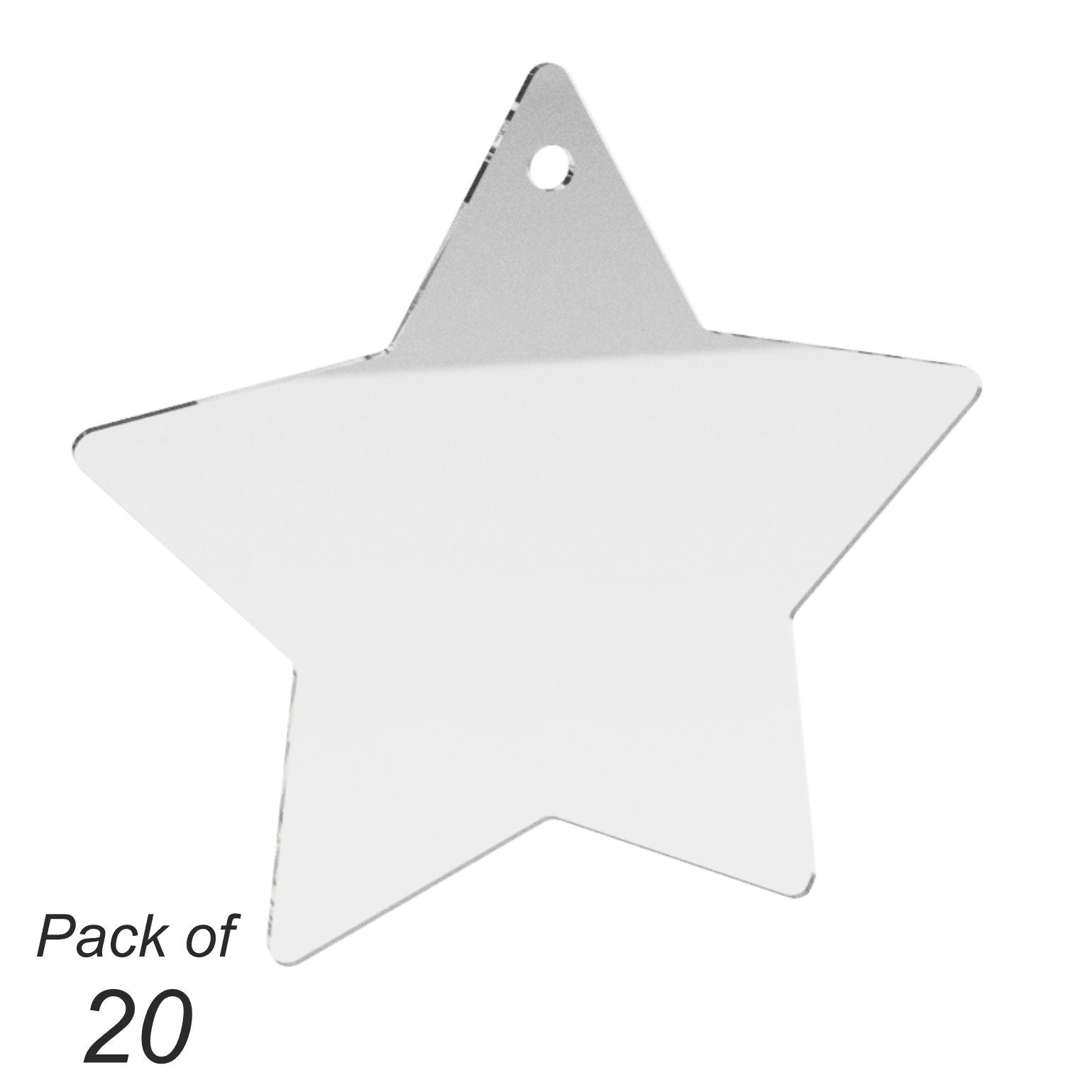 100mm Star - 2mm Thick Clear Acrylic Engraving Blank