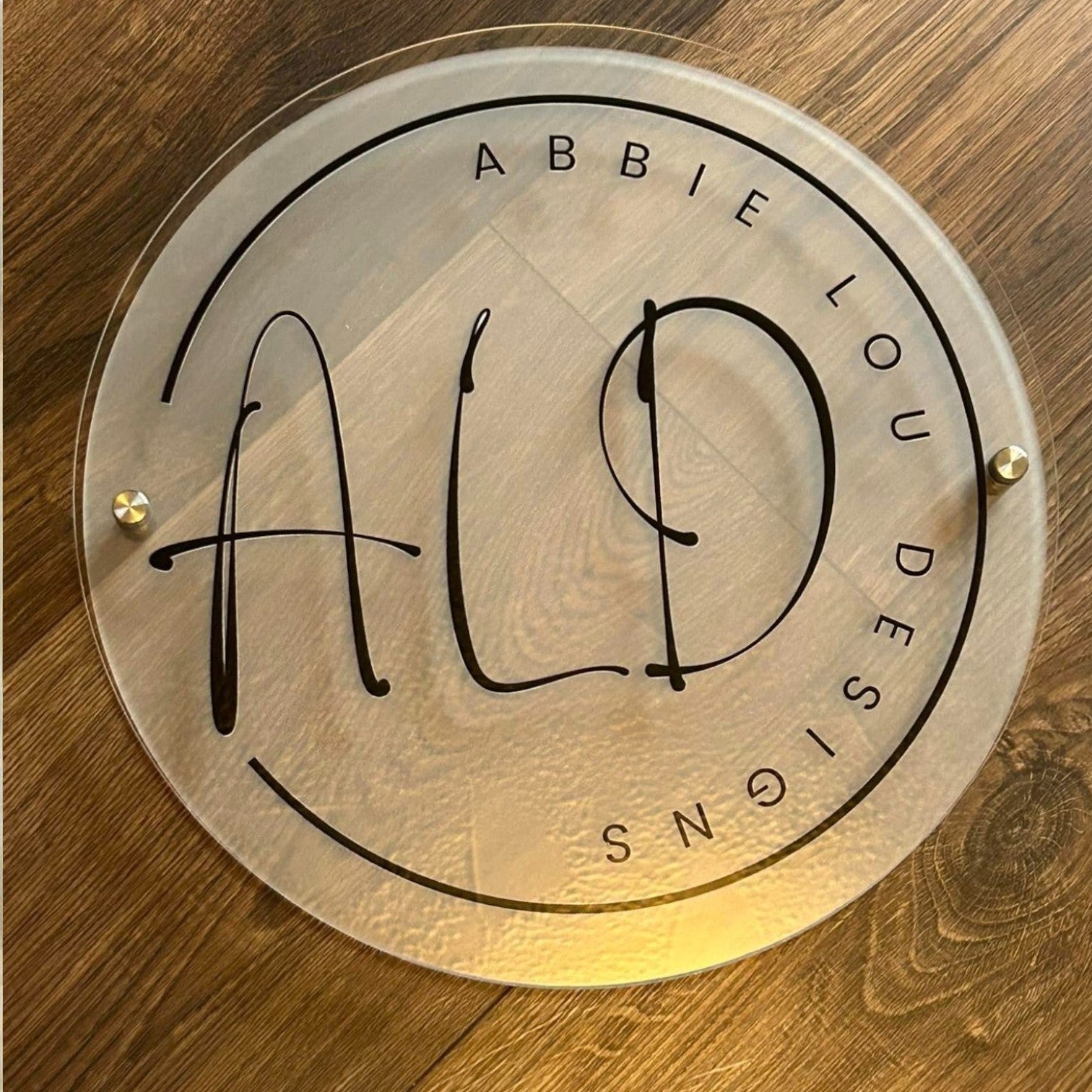 Custom Circle UV Printed Business Signage & Acrylic Colour Back