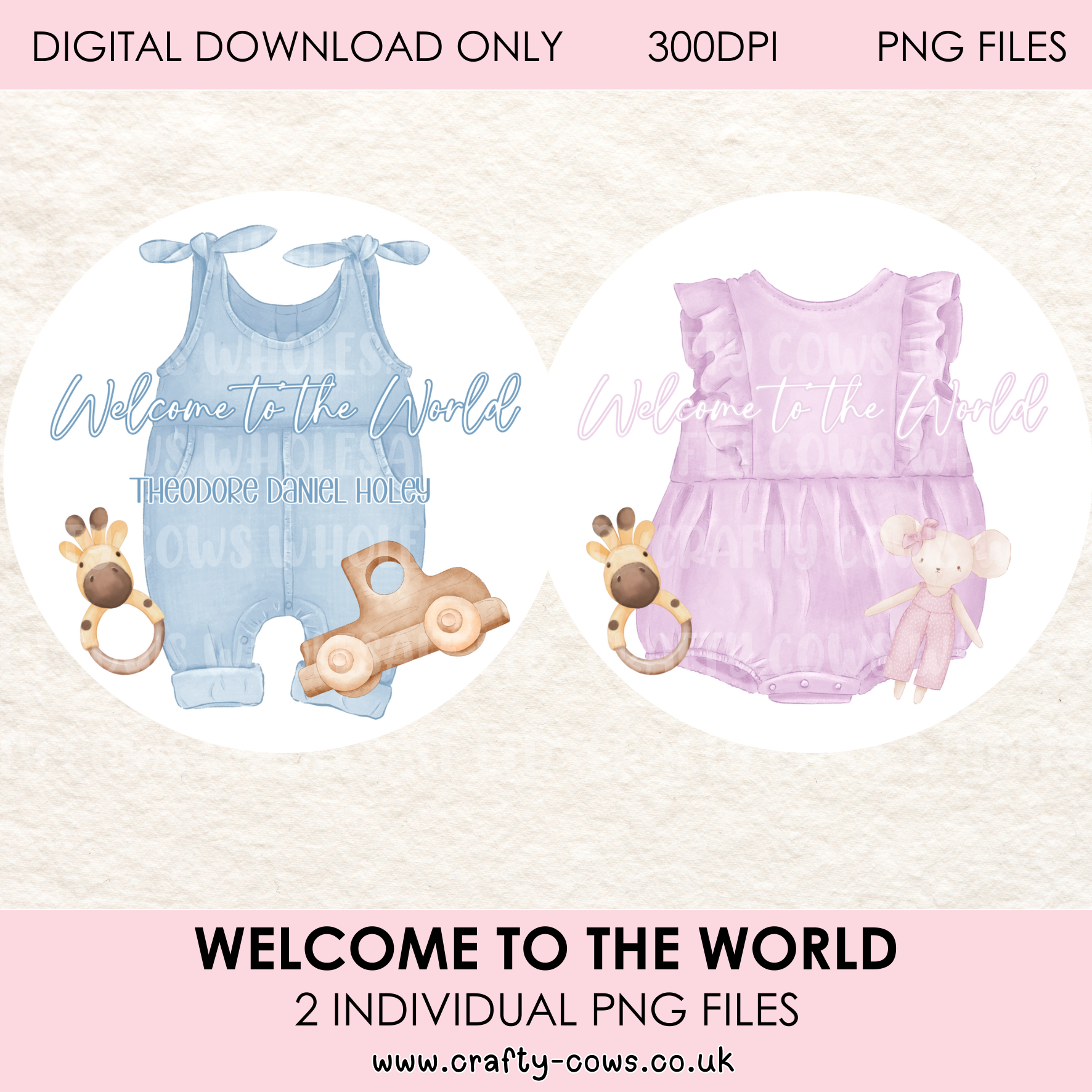 Welcome to the World Baby Clothes - Digital Downloads