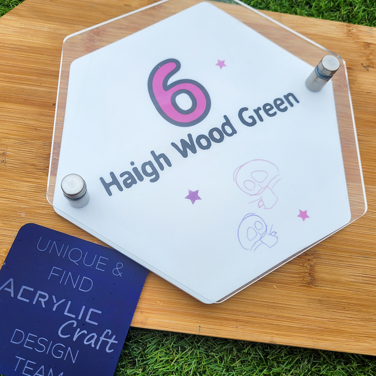 Hexagon House Number with Fixings