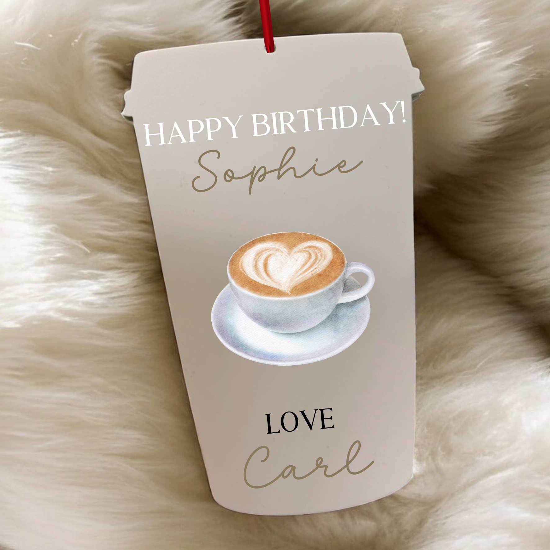 Acrylic Gift Card Holder -  Coffee Cup