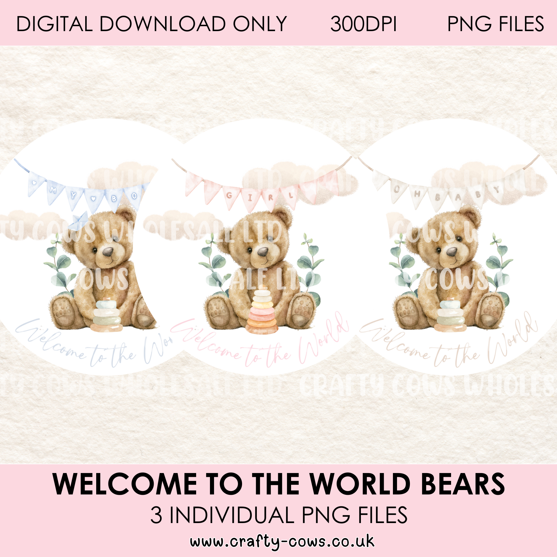 Welcome to the World bears  - Digital Downloads