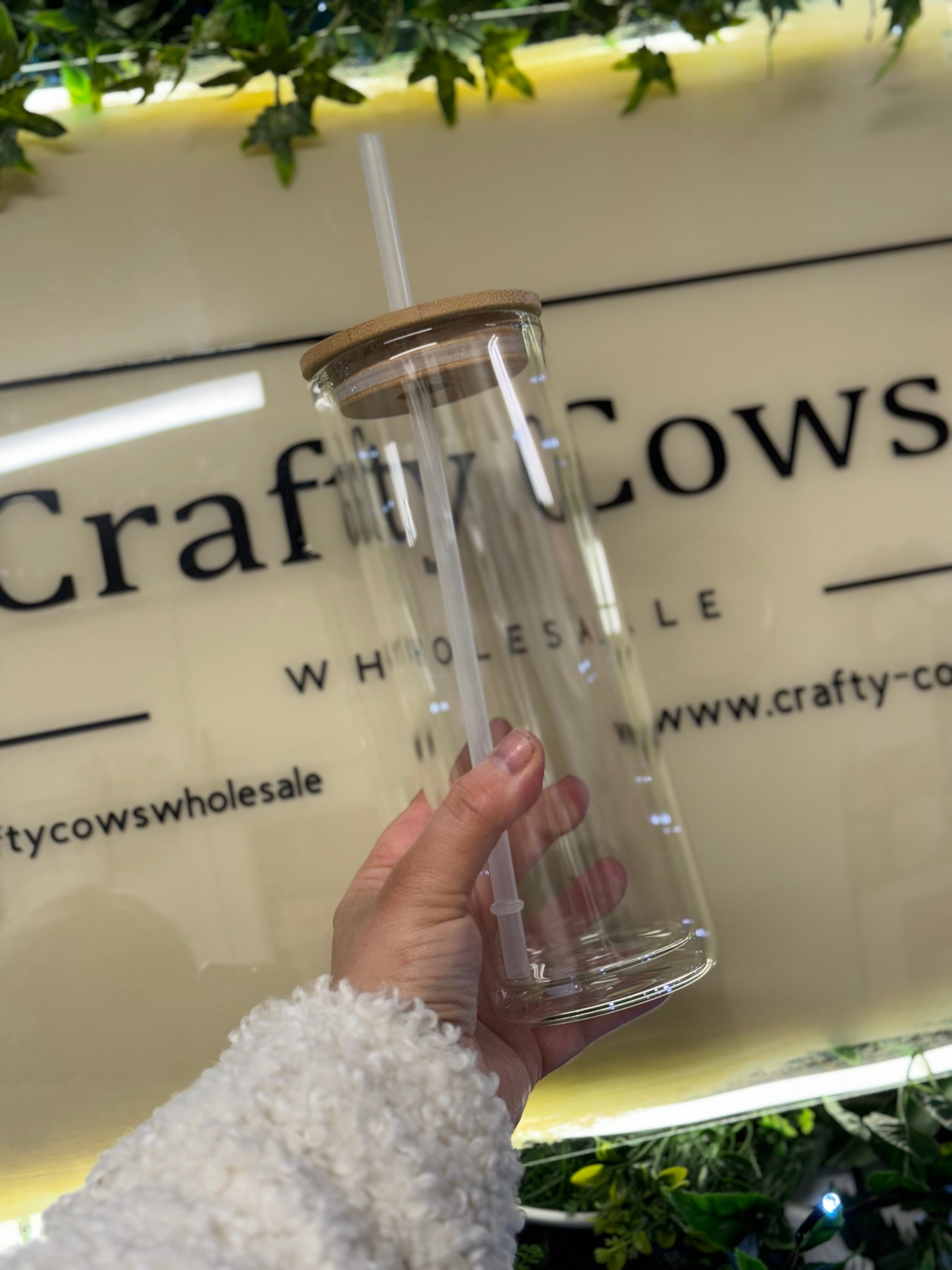 Glass Snowglobe Tumblers Bamboo Lid