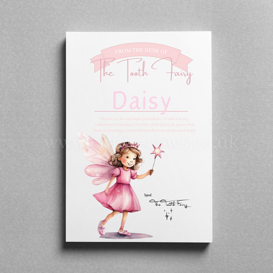 Tooth Fairy Letter Pink