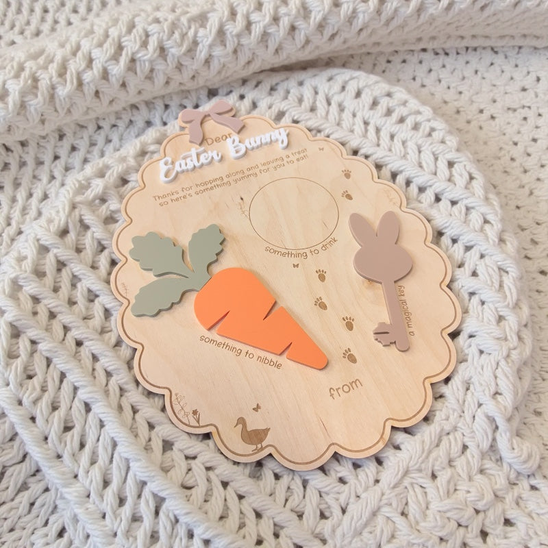 Engraved Easter Bunny Treat Plate - Orange Carrot