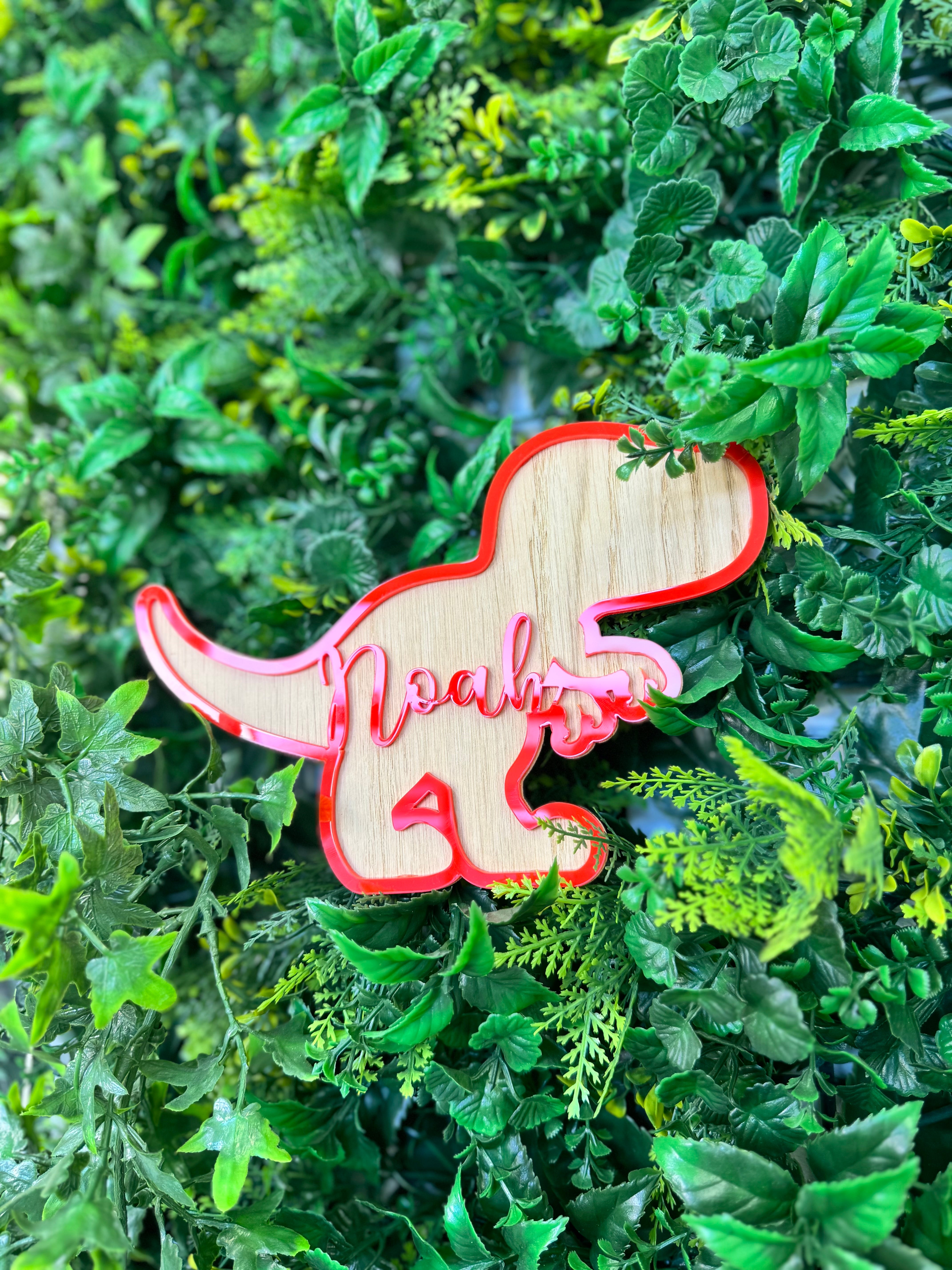 T-Rex Shaped Name Acrylic