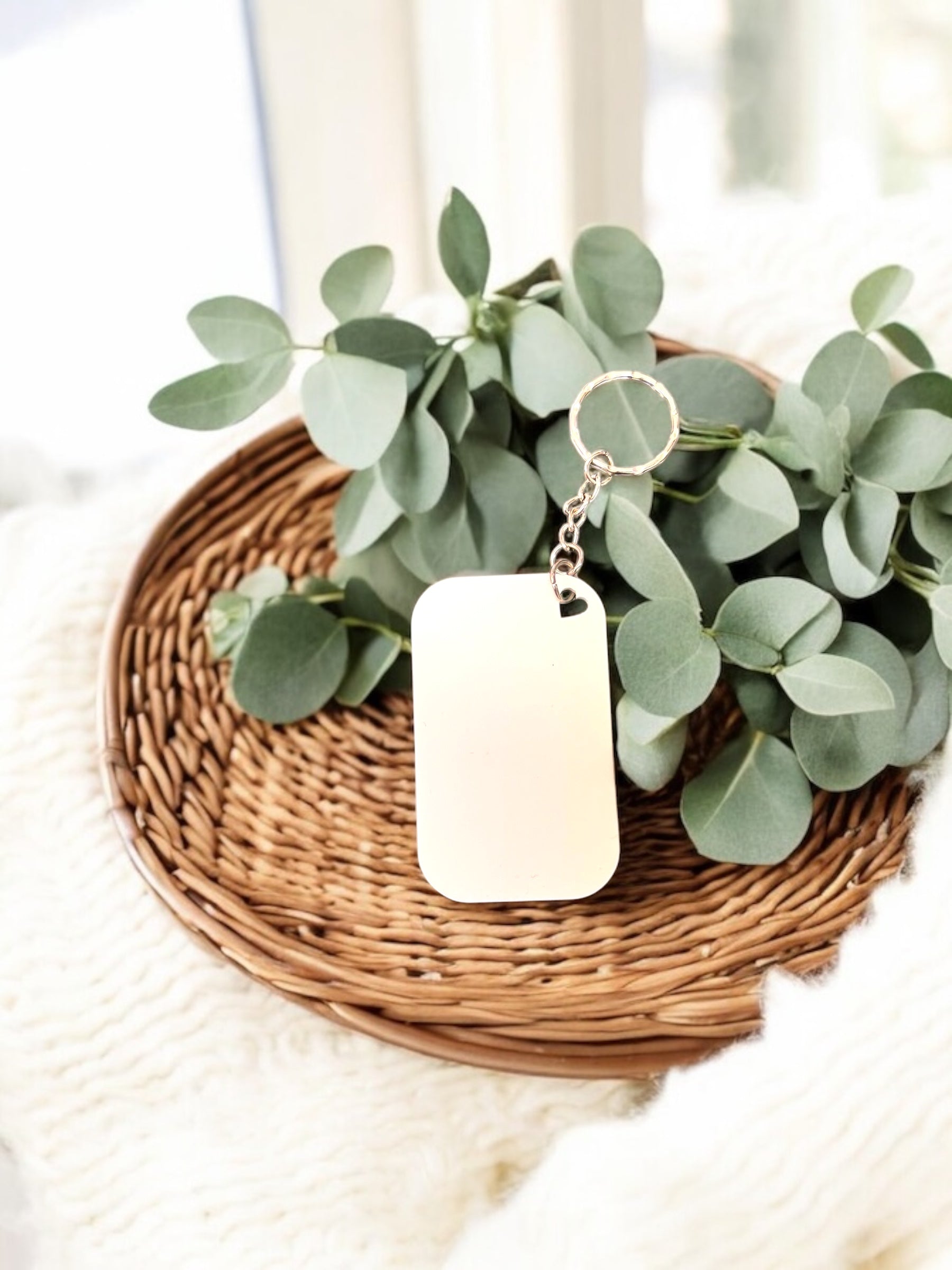 Keyring Blank 70mm with Heart Hanging Hole