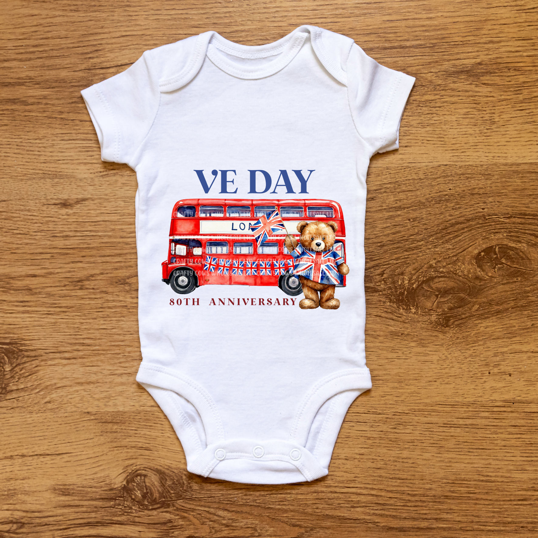 VE Day London Bear & Bus DTF Decal