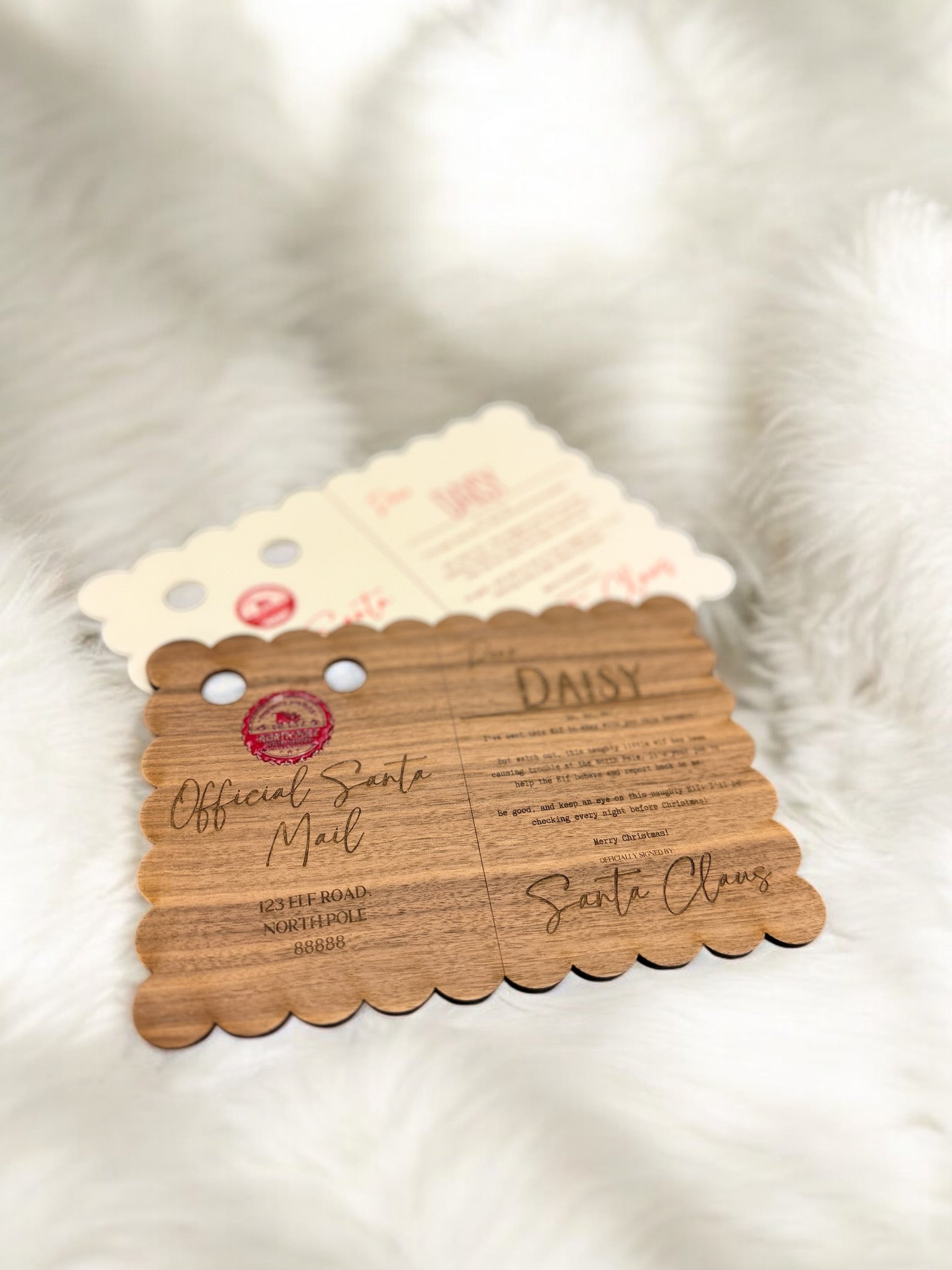 Elf Delivery Postcard - Scalloped Veneer