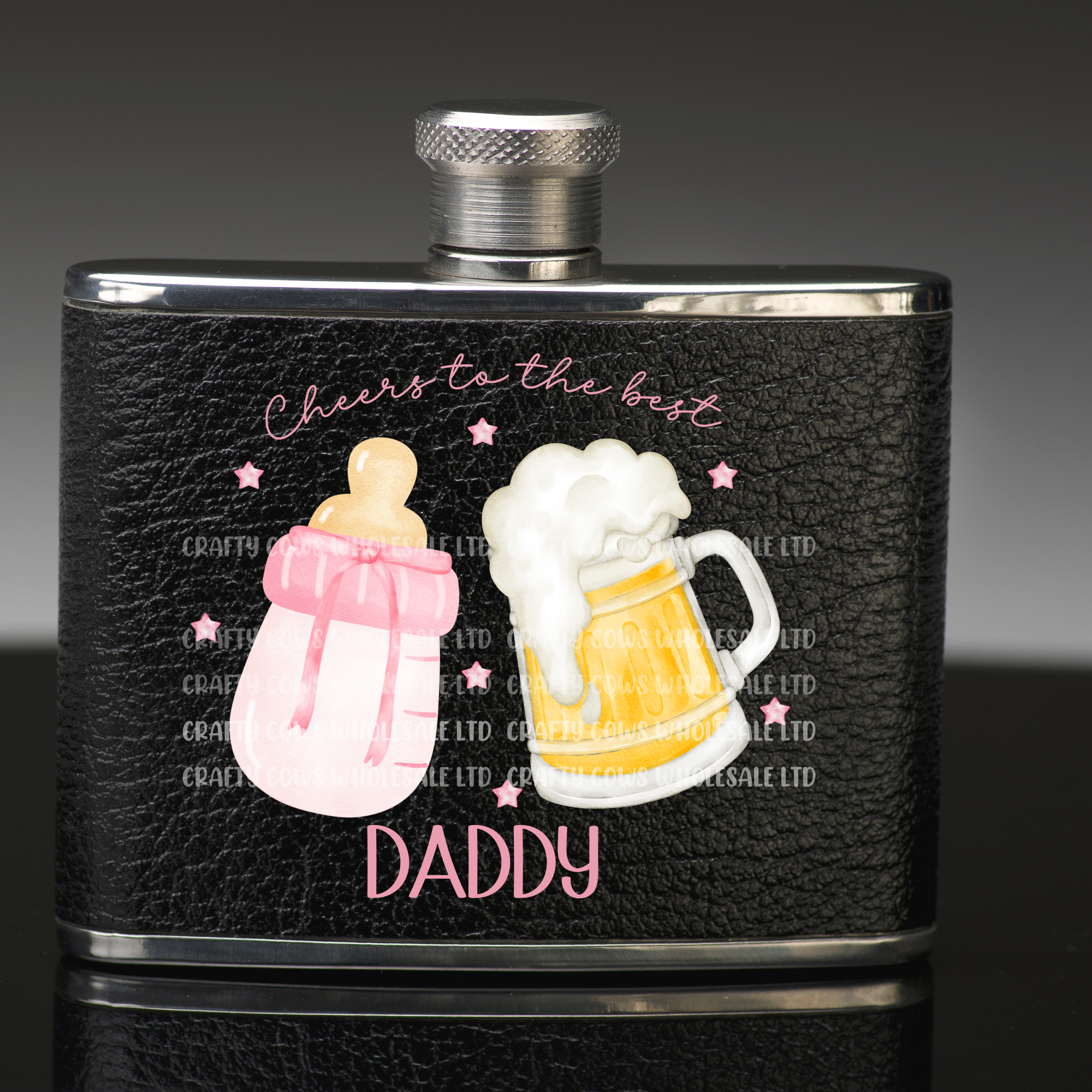 Fathers Day Cheers To The Best Daddy Pink UVDTF