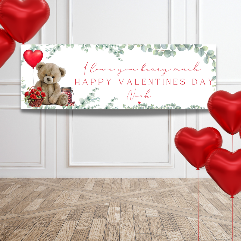 I Love You Beary Much Banner 60x20cm