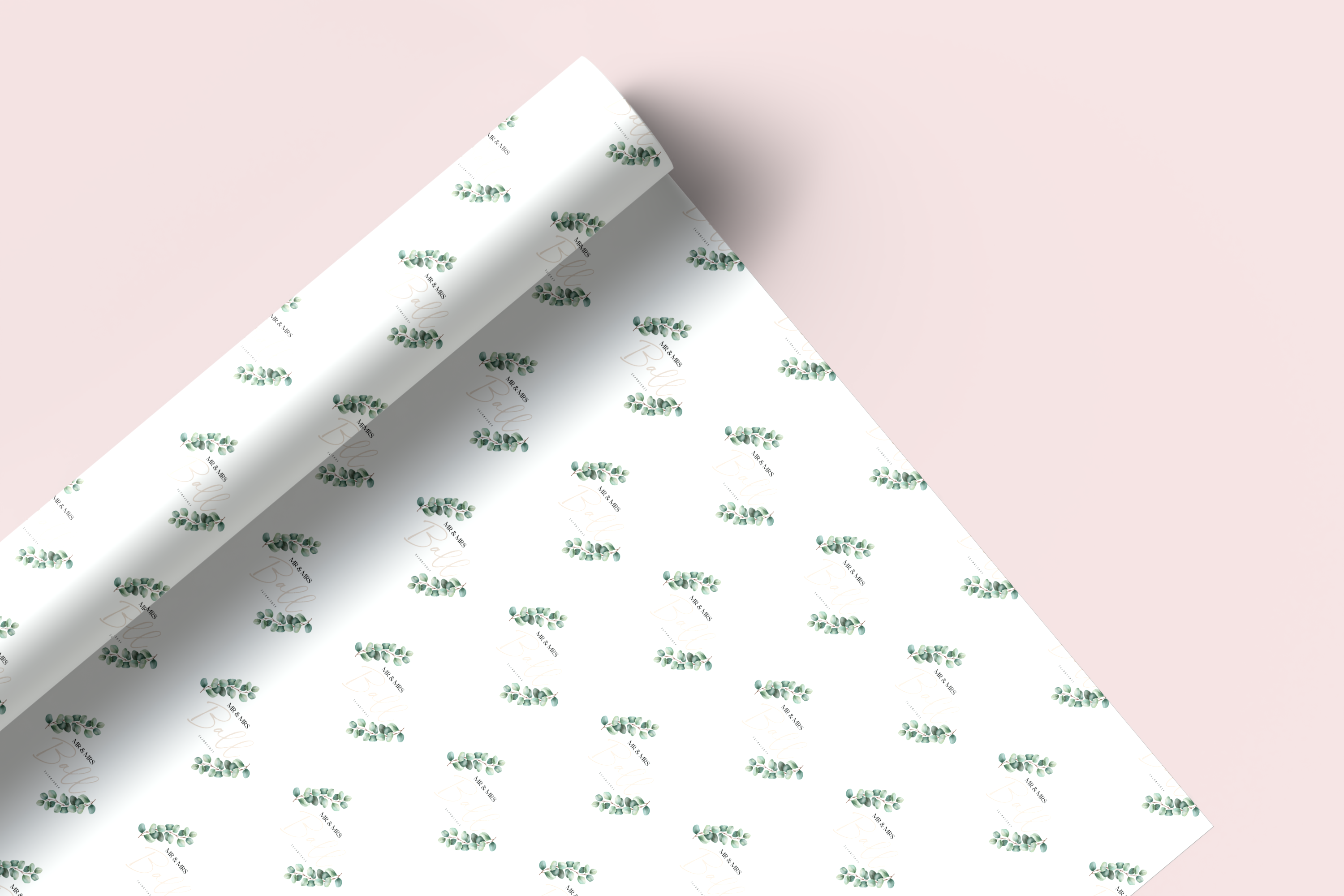 Personalised Eucalyptus Wedding Wrapping Paper