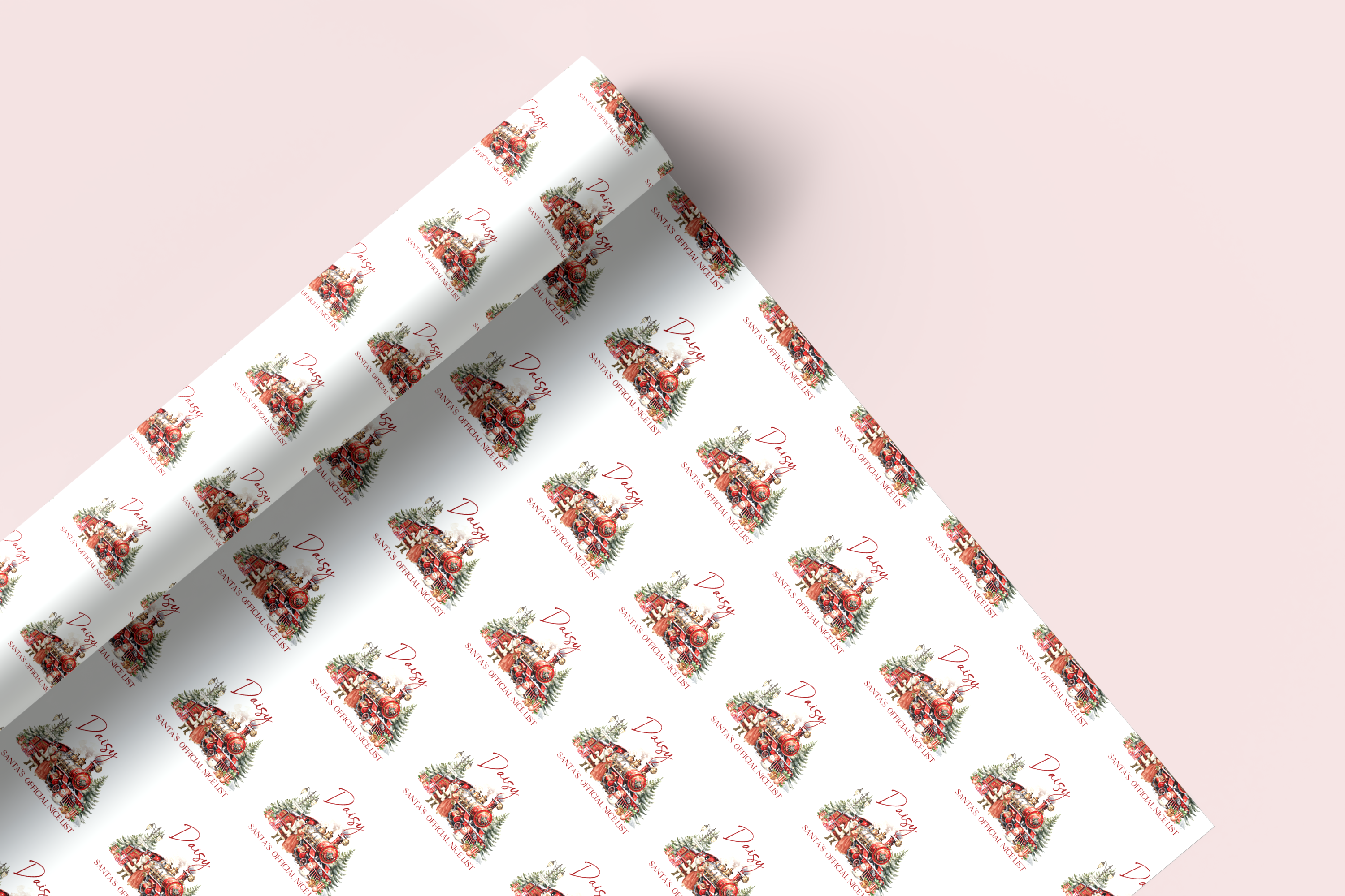 Personalised Nice List Train Wrapping Paper