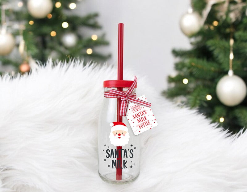 Santas Milk Bottle & Straw