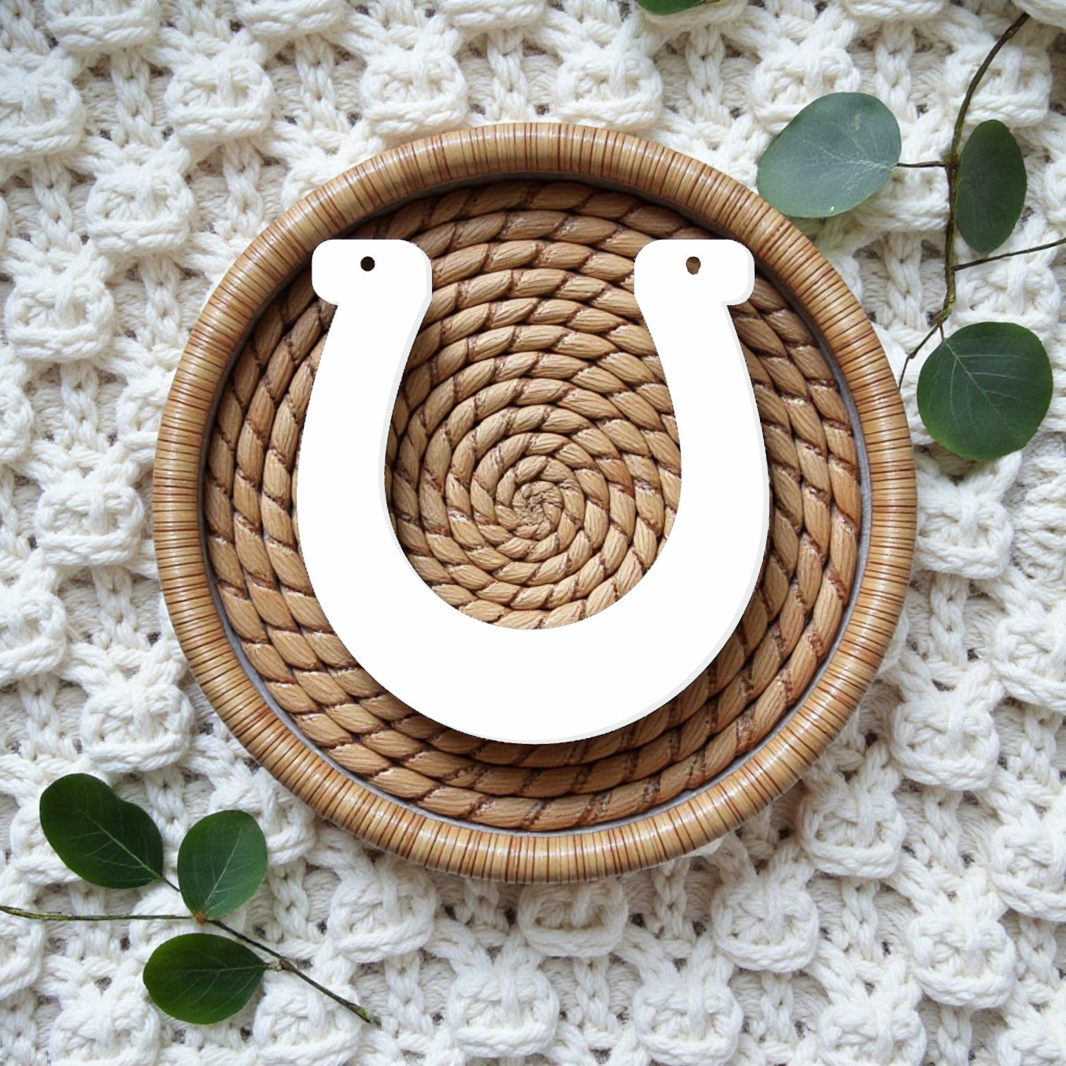 100mm Hanging Horse Shoe Acrylic Blank