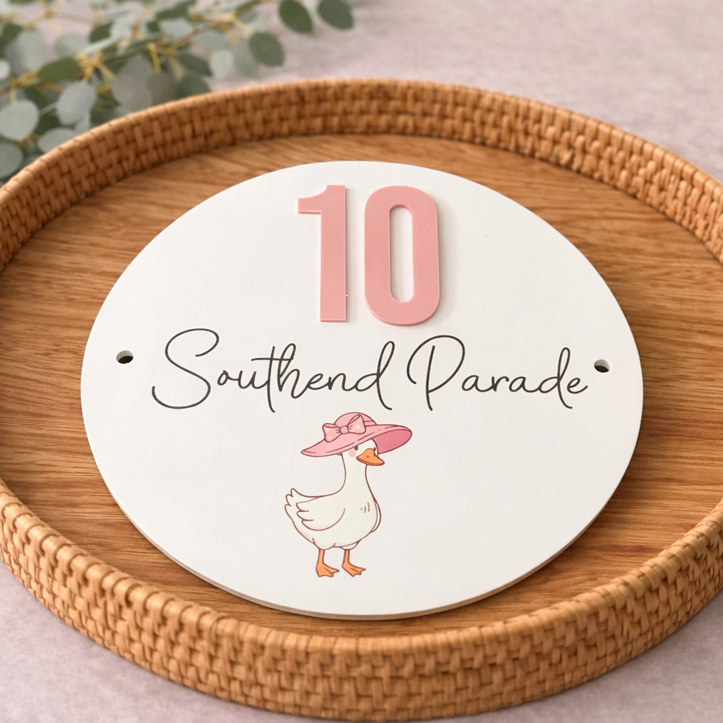 UV Printed - House Number Rear Plate - Round