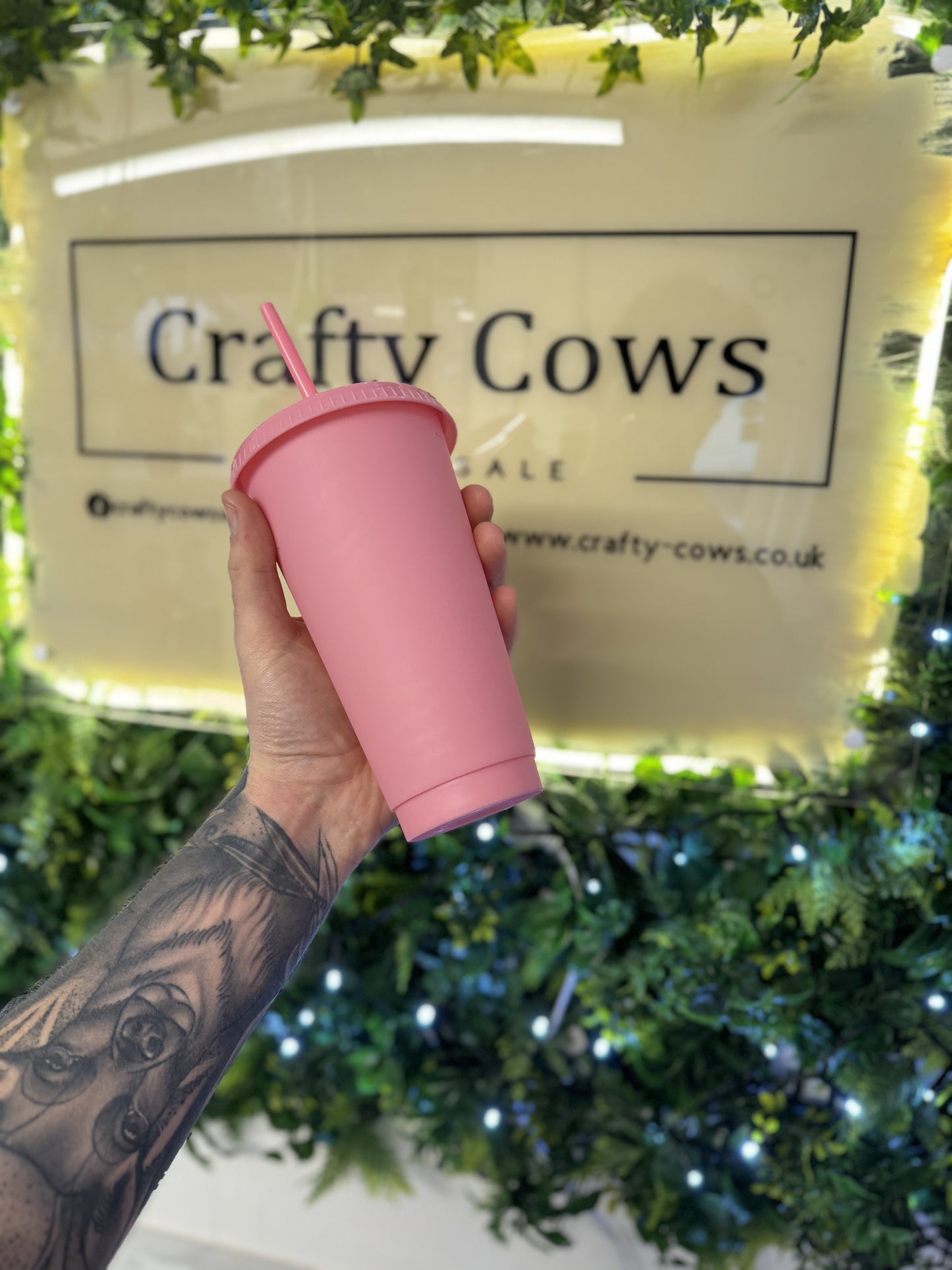24 oz Cold Cup - Light Pink