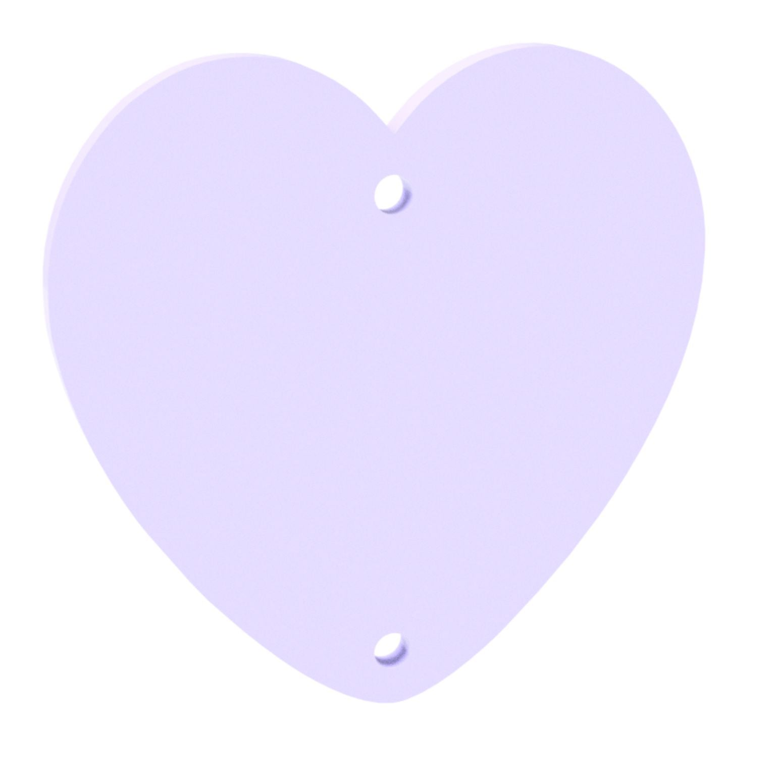 60mm Acrylic Heart Hanging Plaque with Centre Hanging Holes