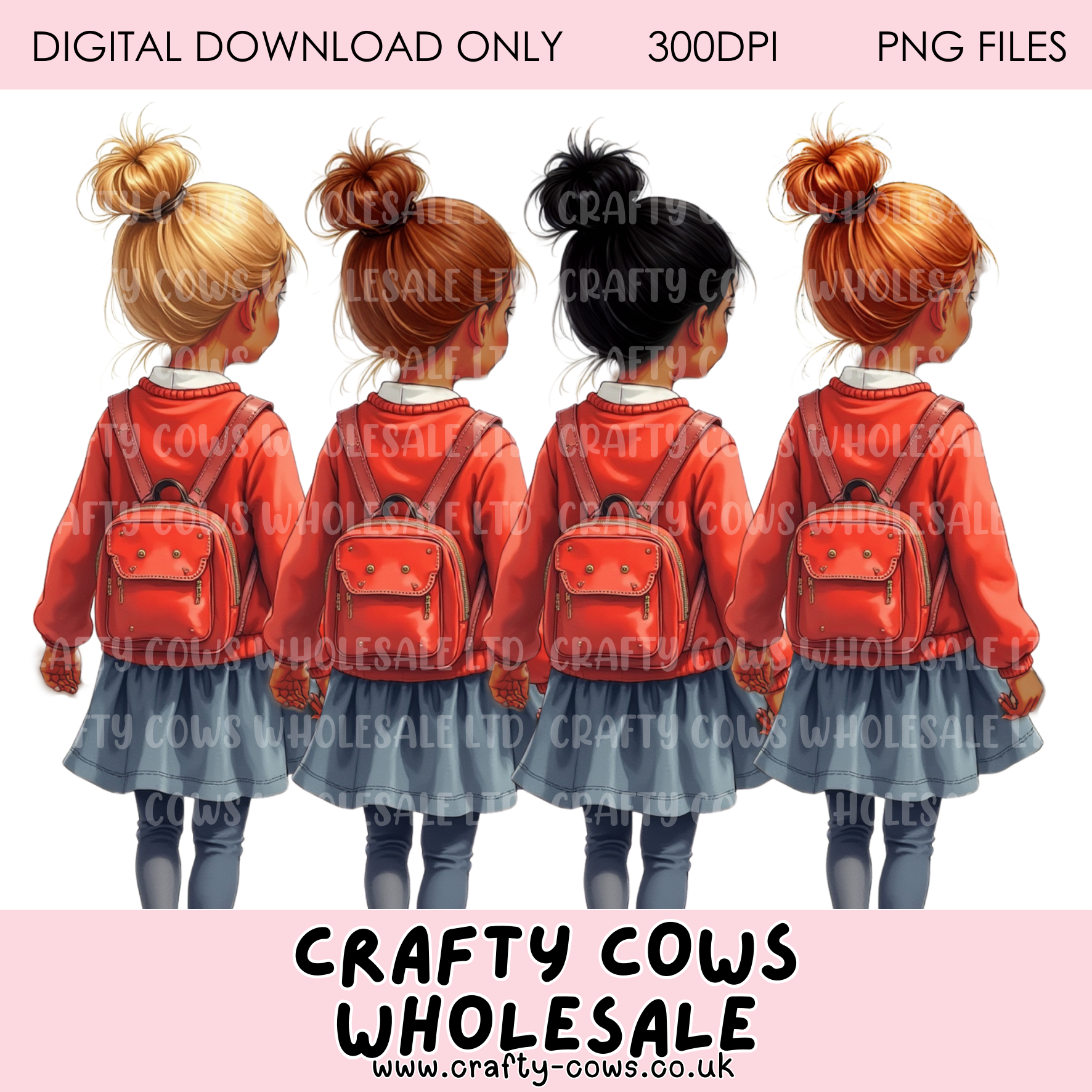 School Girls - Red Digital Downloads