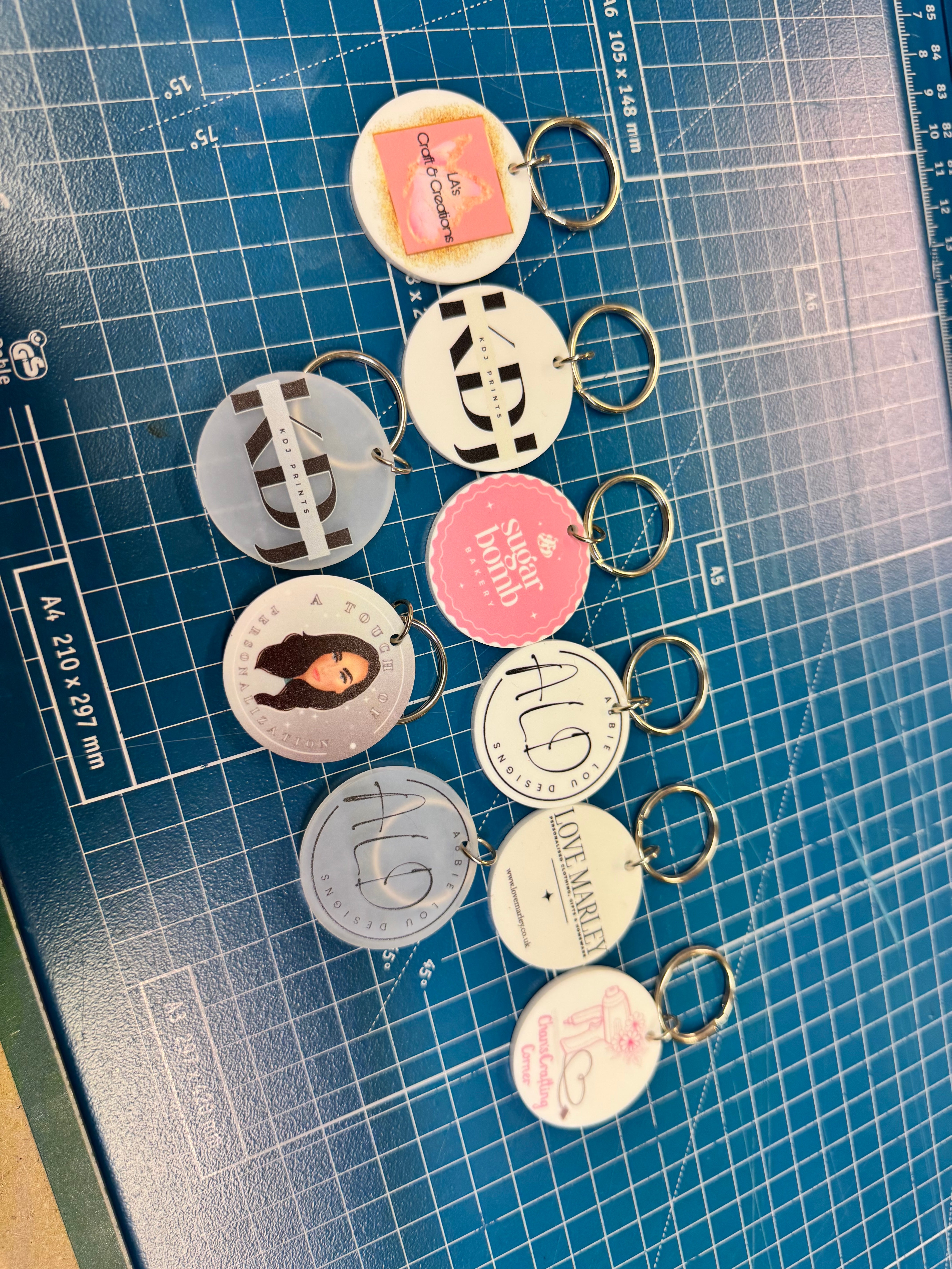 Custom UV Printed Round Keyrings 40mm