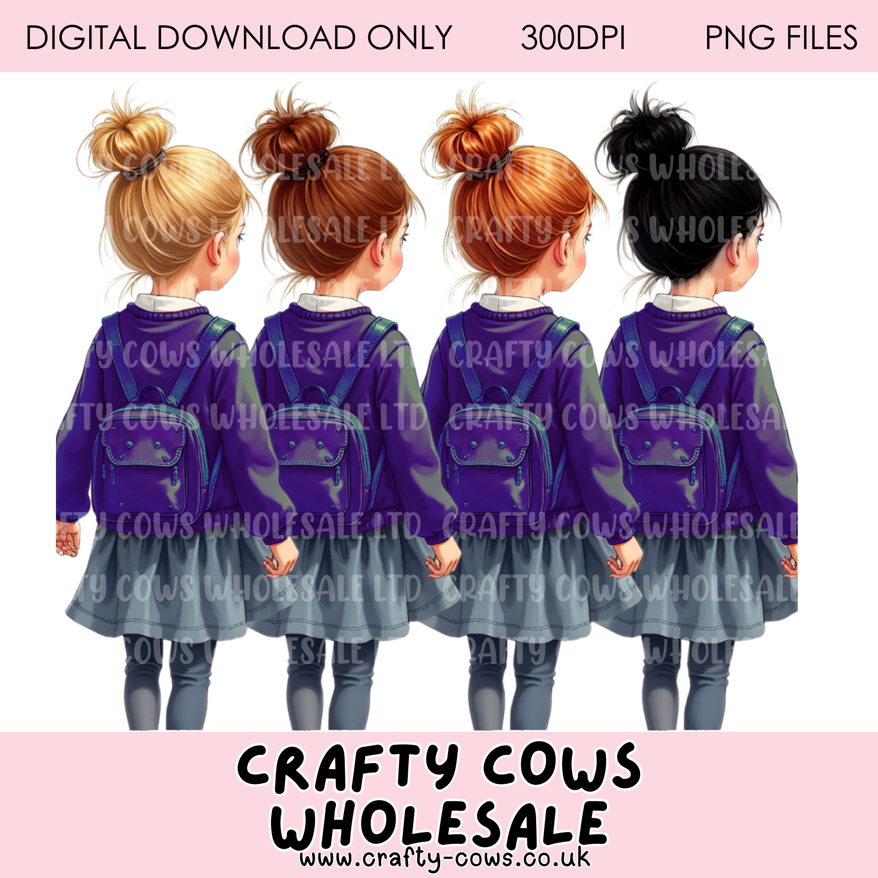 School Girls - Purple Digital Downloads