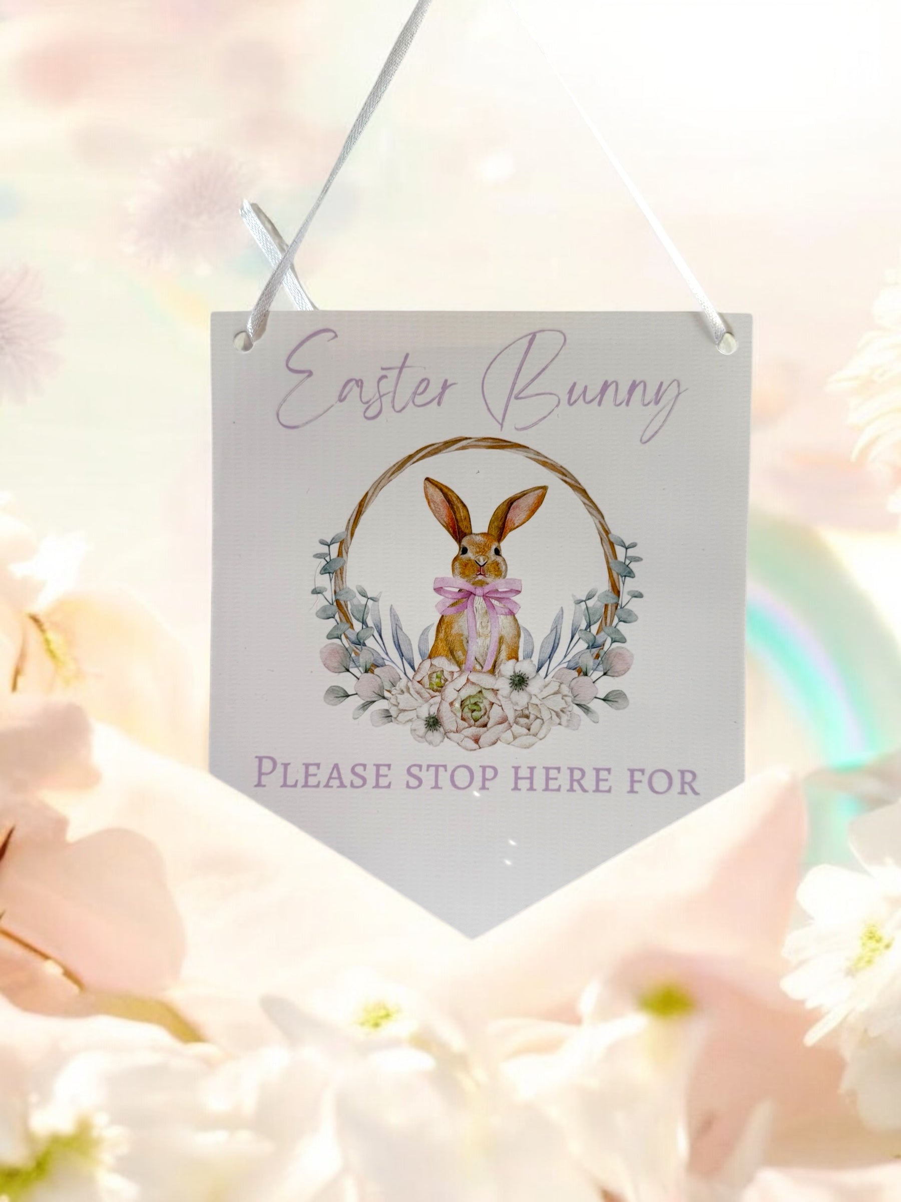 Easter Bunny Stop Here Pennant