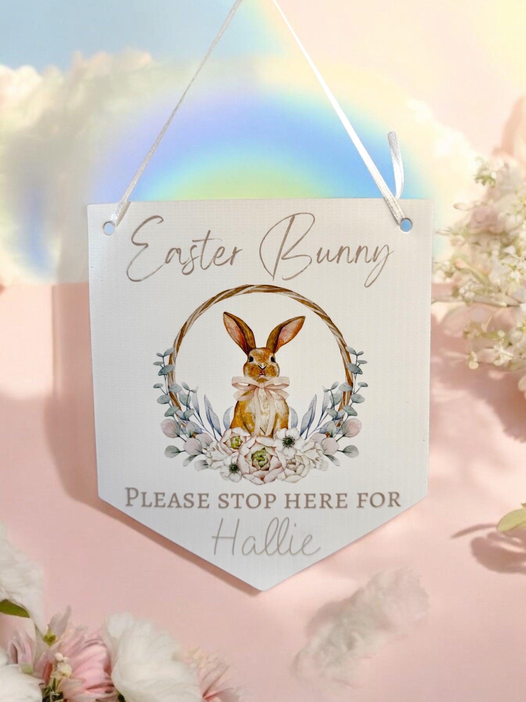 Easter Bunny Stop Here Pennant