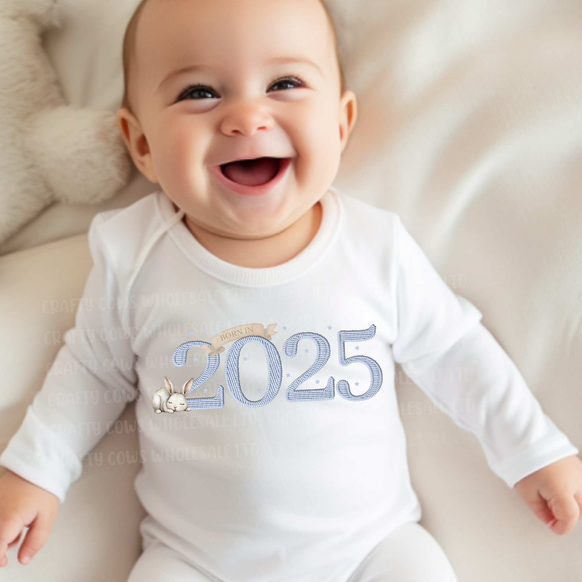 Born in 2025 Blue Embroidery Style Digital Downloads