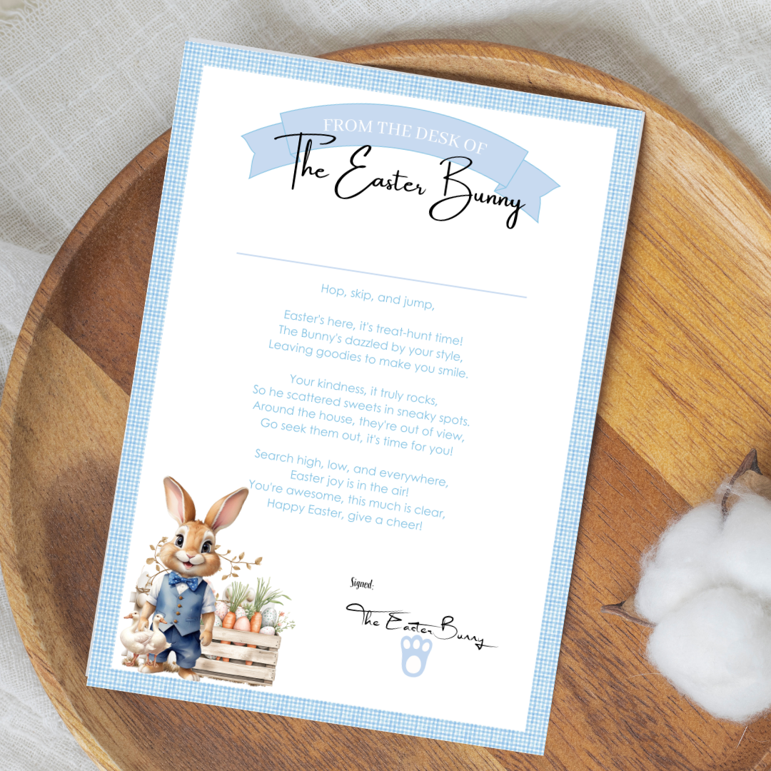 Gingham Easter Certificates Blue