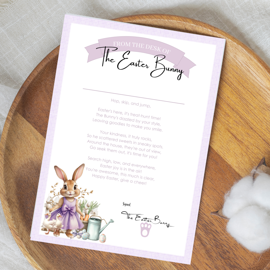 Gingham Easter Certificates Lilac