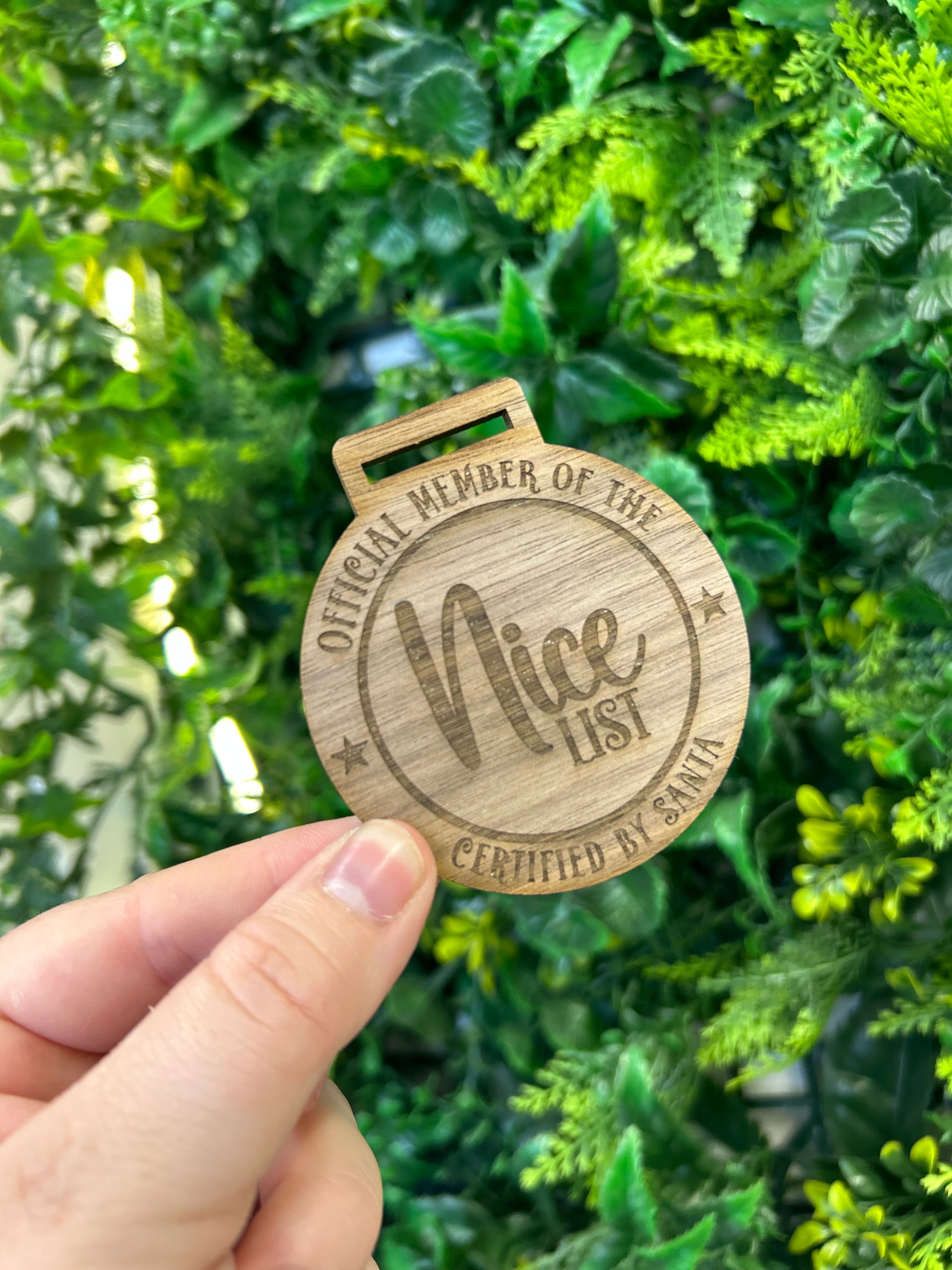 Engraved Nice List Medal