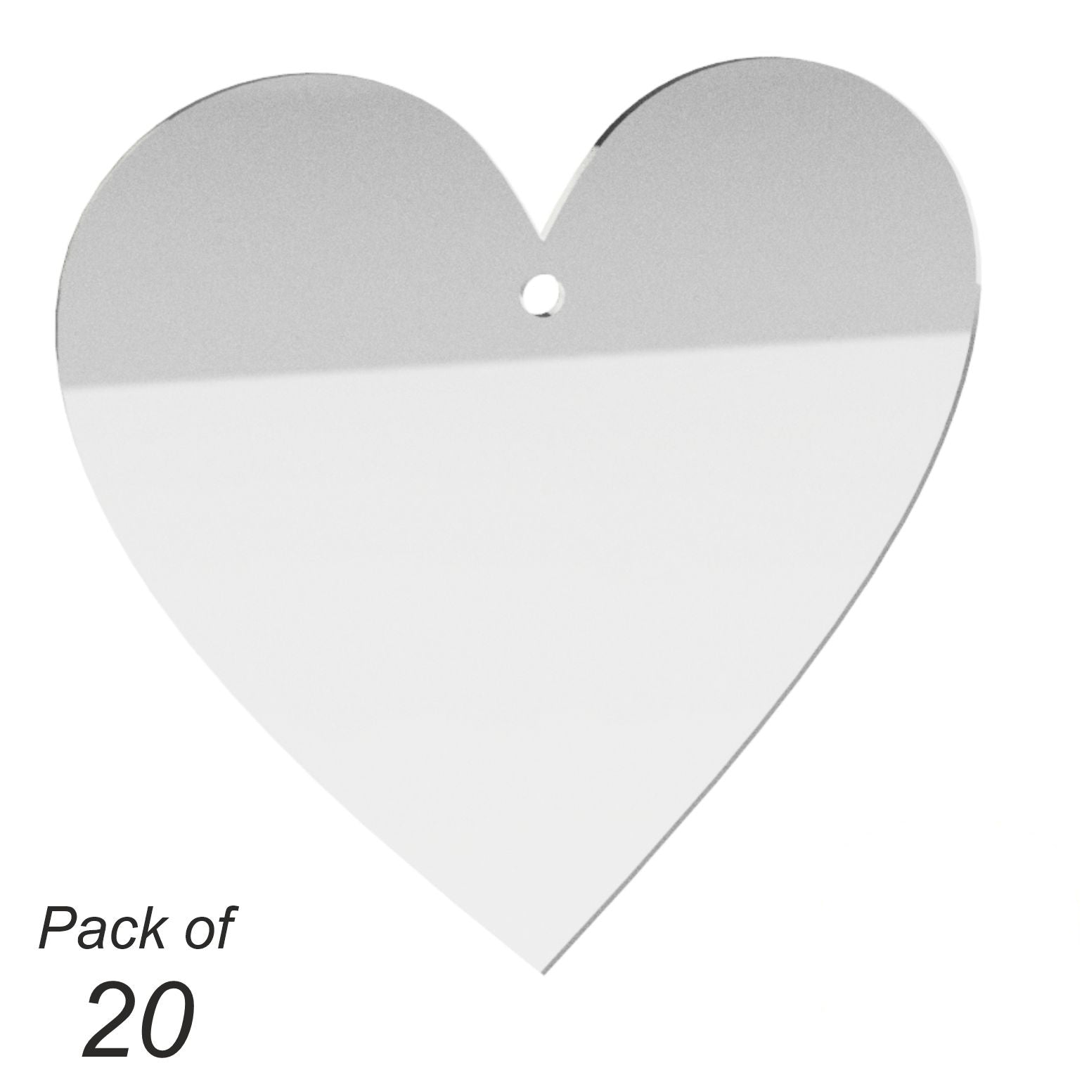 100mm Heart - 2mm Thick Clear Acrylic Engraving Blank