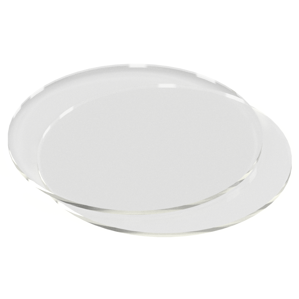 1x Pair Cake Decorating Clear Acrylic Ganache Disc - 4.25 Inch