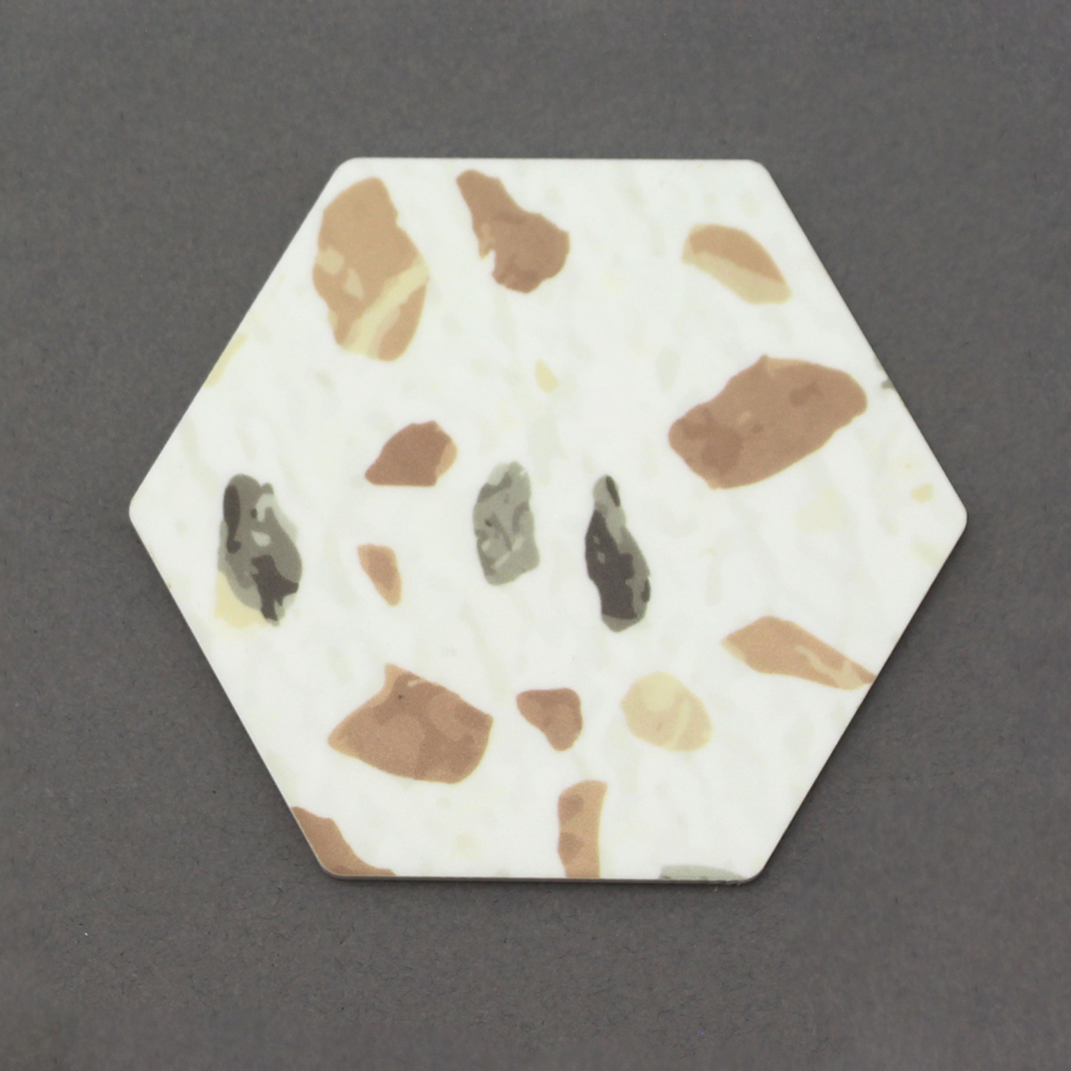 Printed Blank - Neutral Terrazzo - 80mm Hexagon