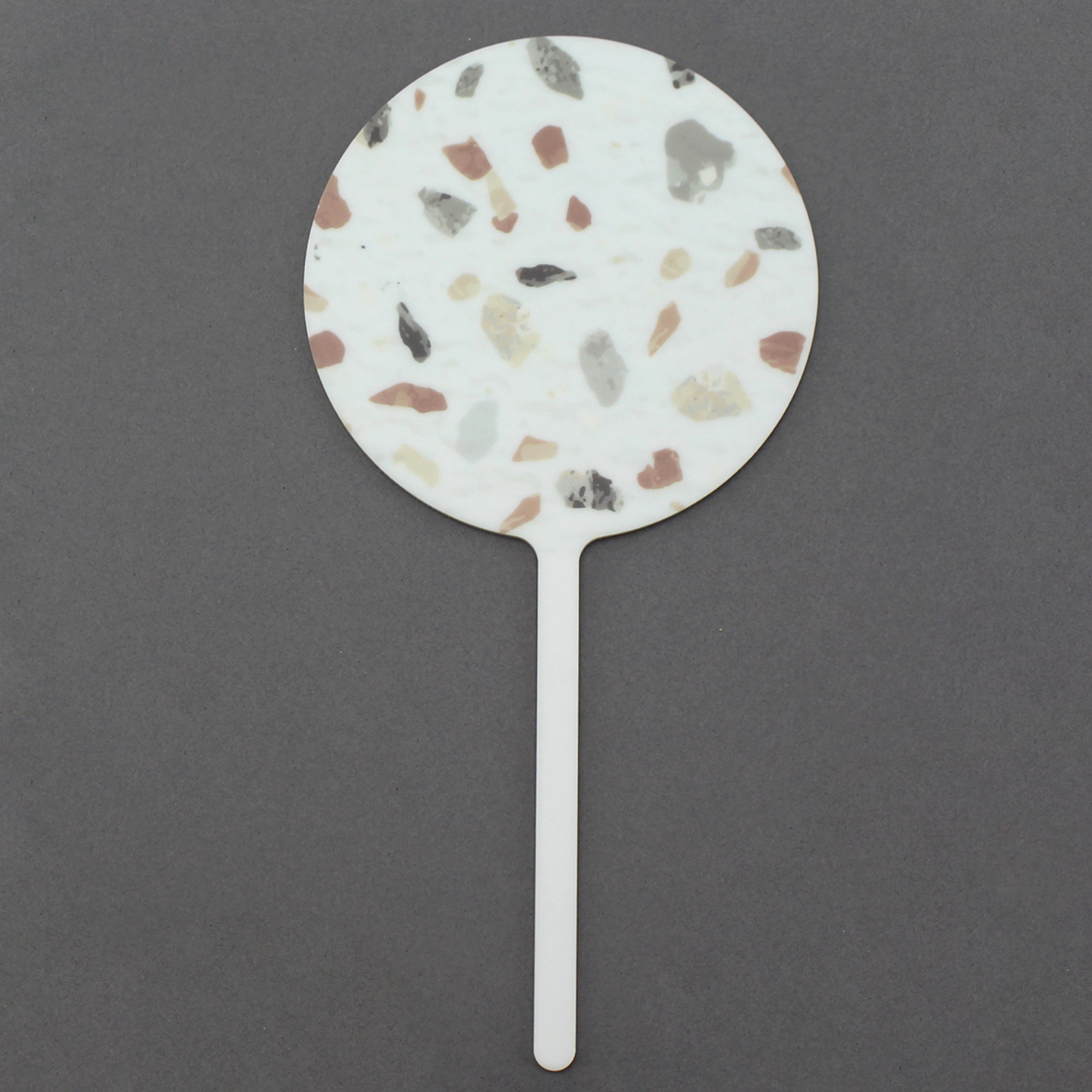 Printed Blank - Neutral Terrazzo - Cake Topper - 100mm Disc Paddle