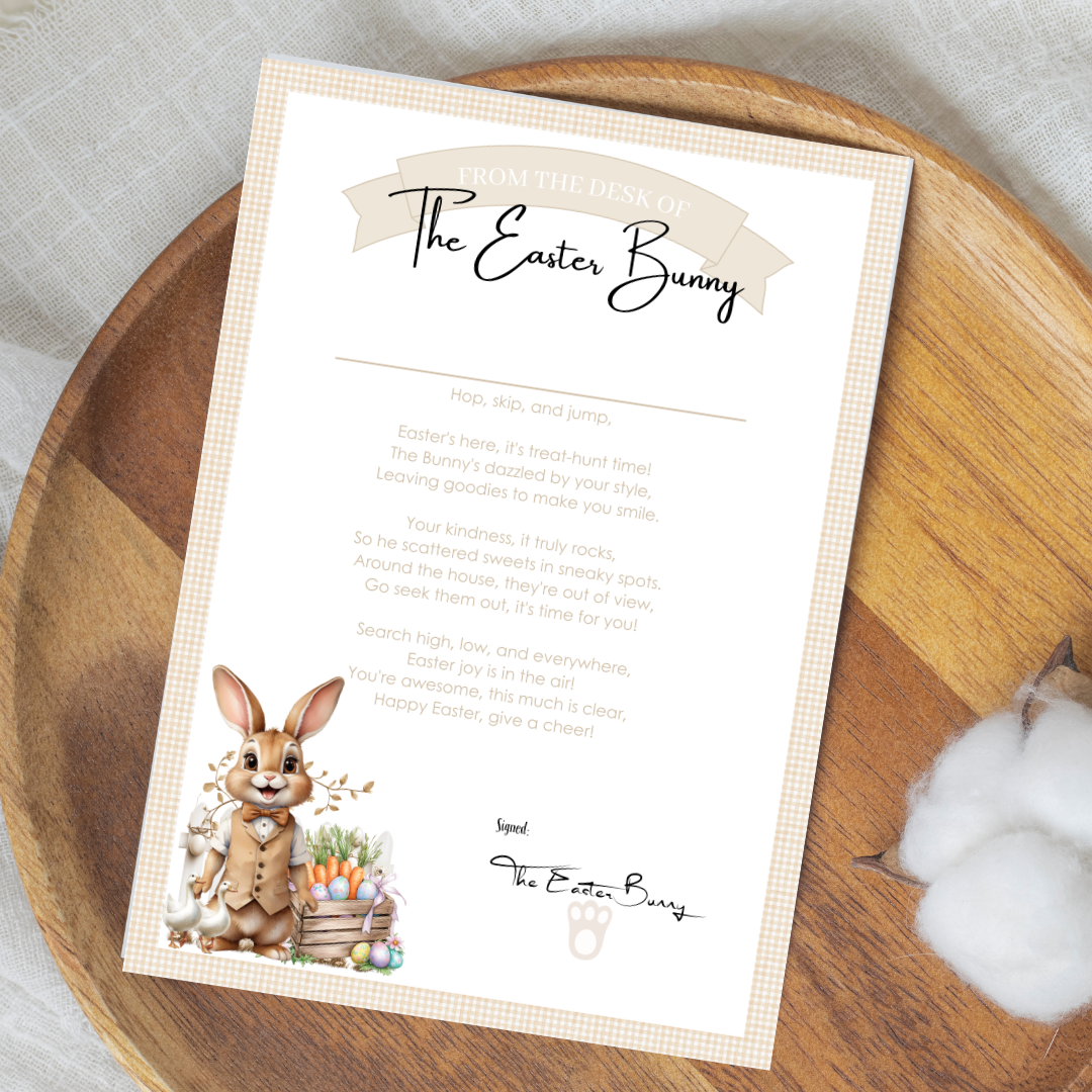 Gingham Easter Certificates Beige