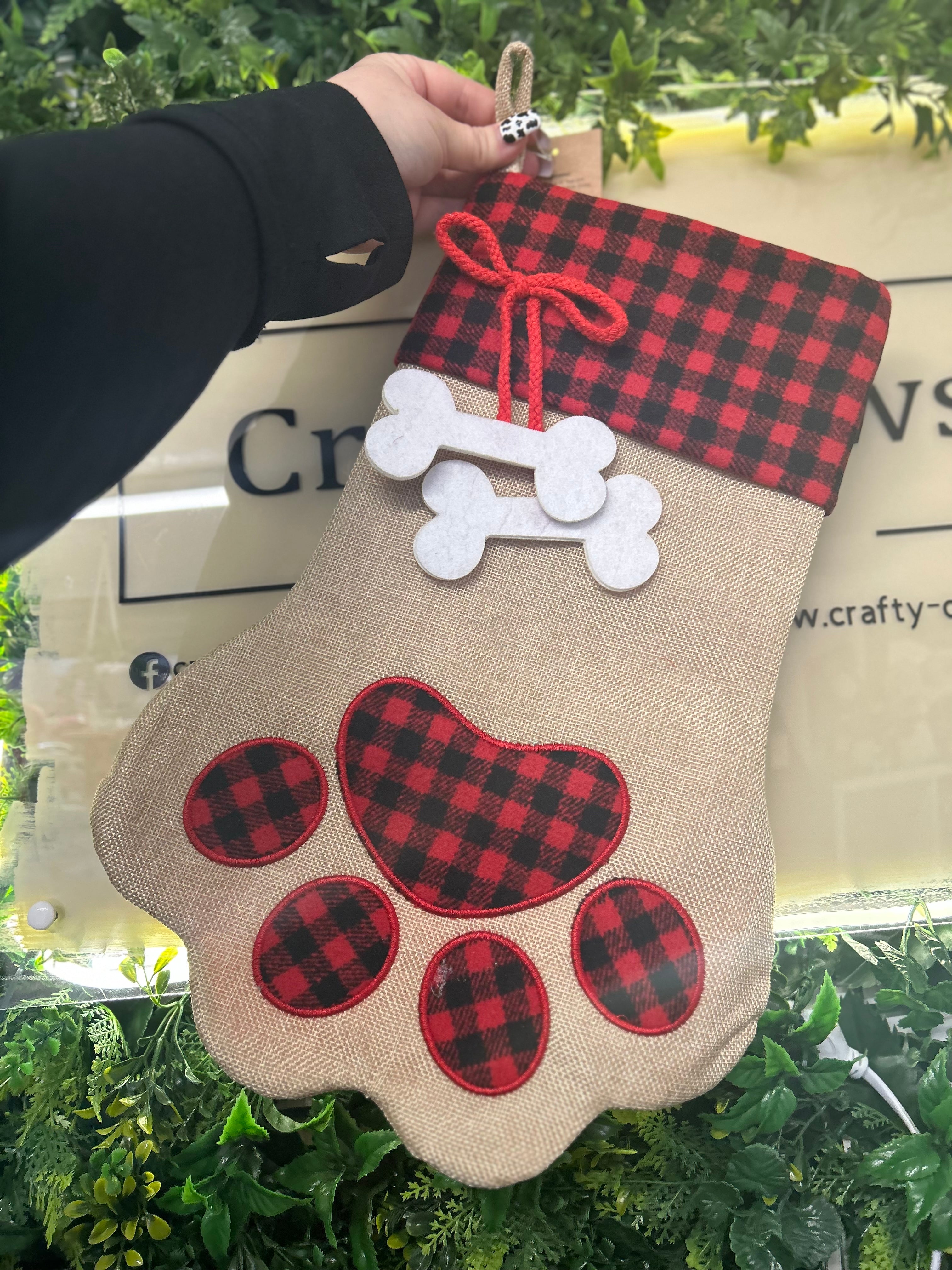 Red Plaid Pet Stocking